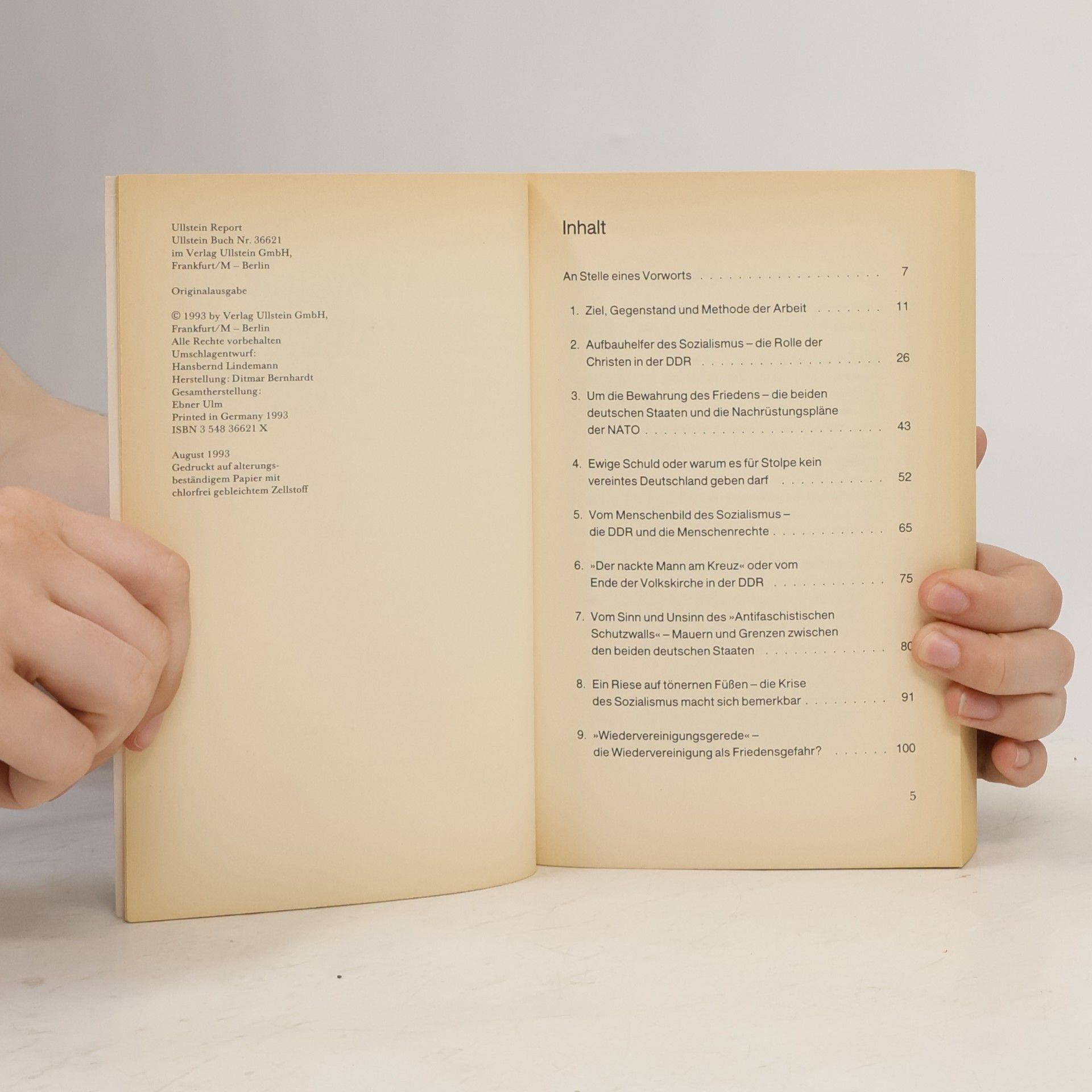 Sabine Griese Ullstein Report: Manfred Stolpe in Selbstzeugnissen. Eine kritische Untersuchung von Veröffentlichungen, Schriften und Reden aus den Jahren 1972 bis 1990
