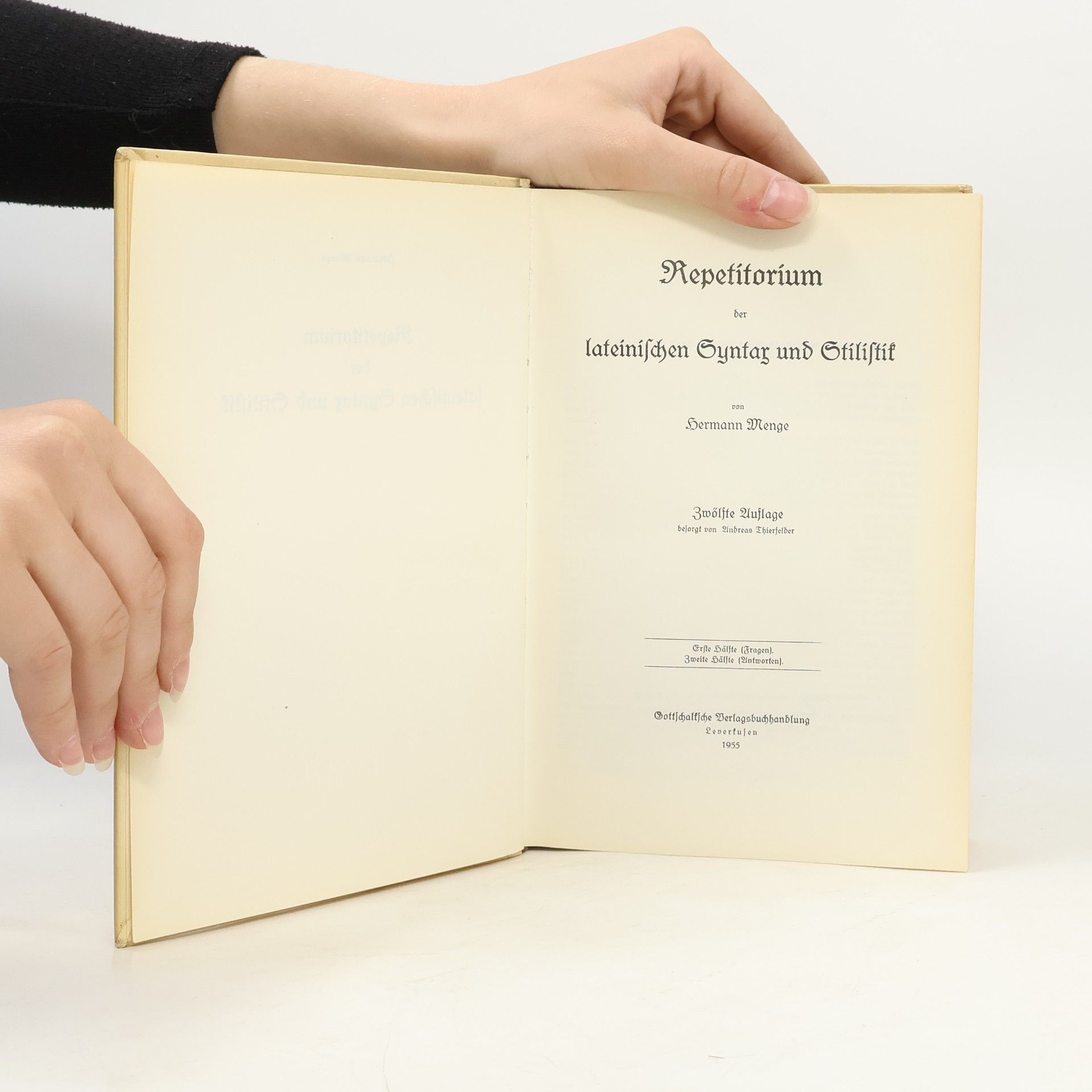 Hermann Menge Repetitorium der lateinischen Syntax und Stilistik