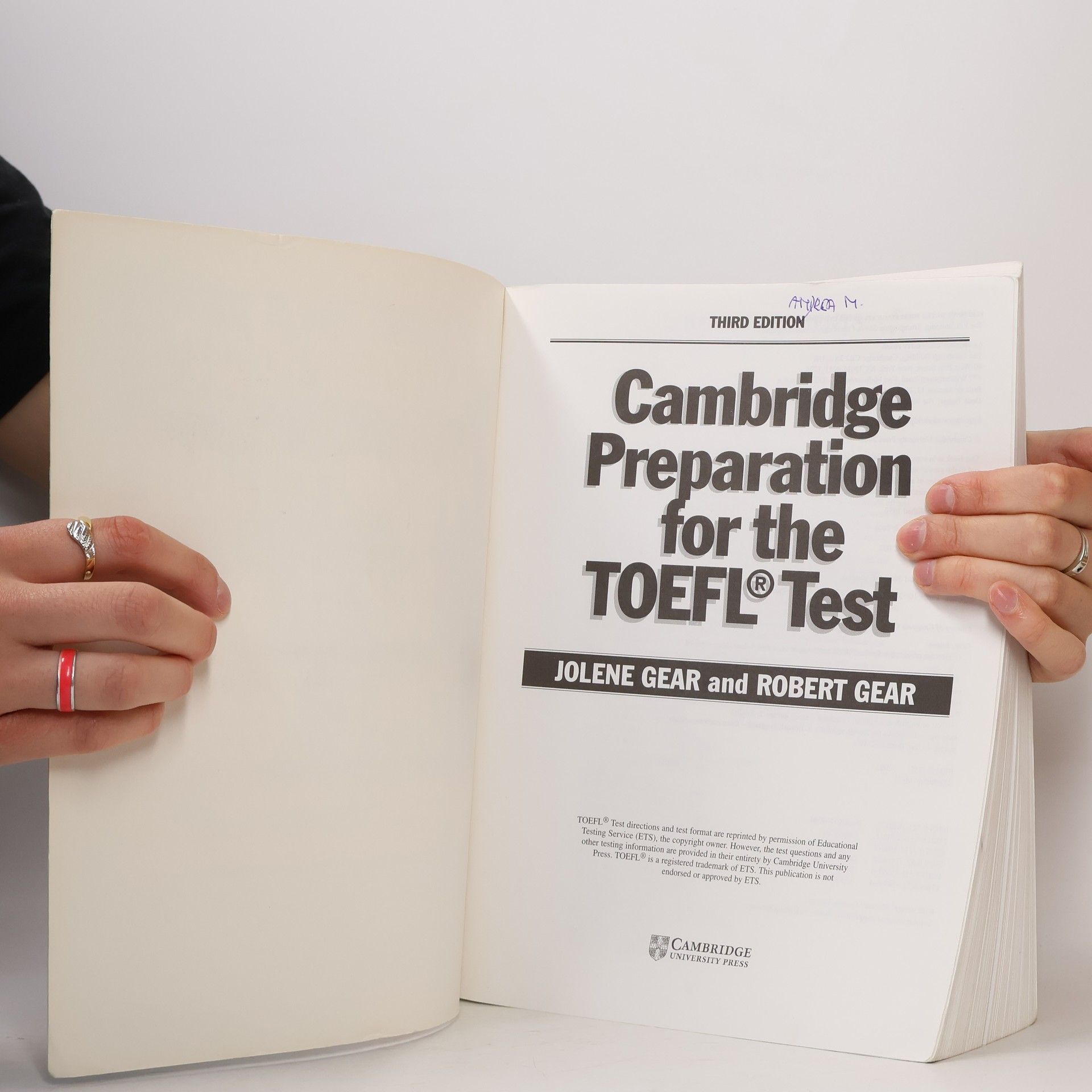 Jolene Gear Cambridge preparation for the TOEFL test