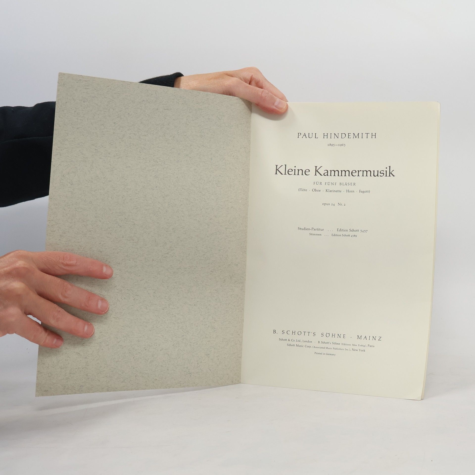 Paul Hindemith Kleine Kammermusik für fünf Bläser