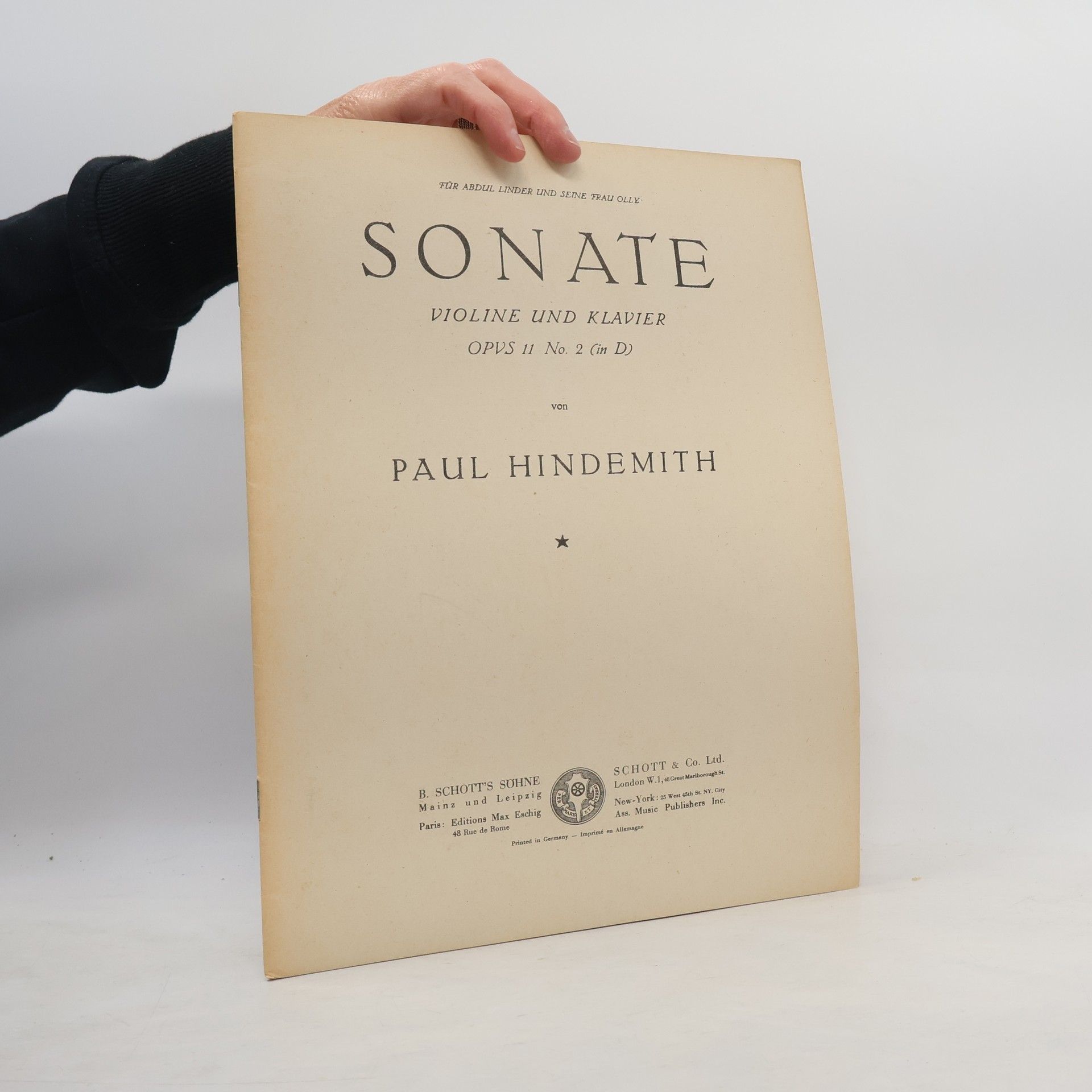 Paul Hindemith Sonate. Violine und Klavier