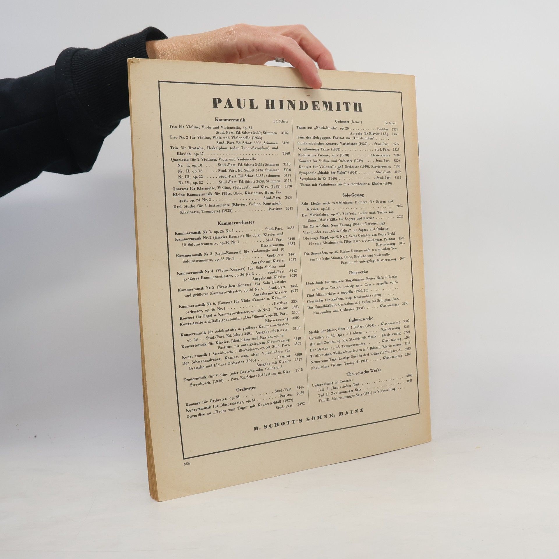Paul Hindemith Sonate. Violine und Klavier