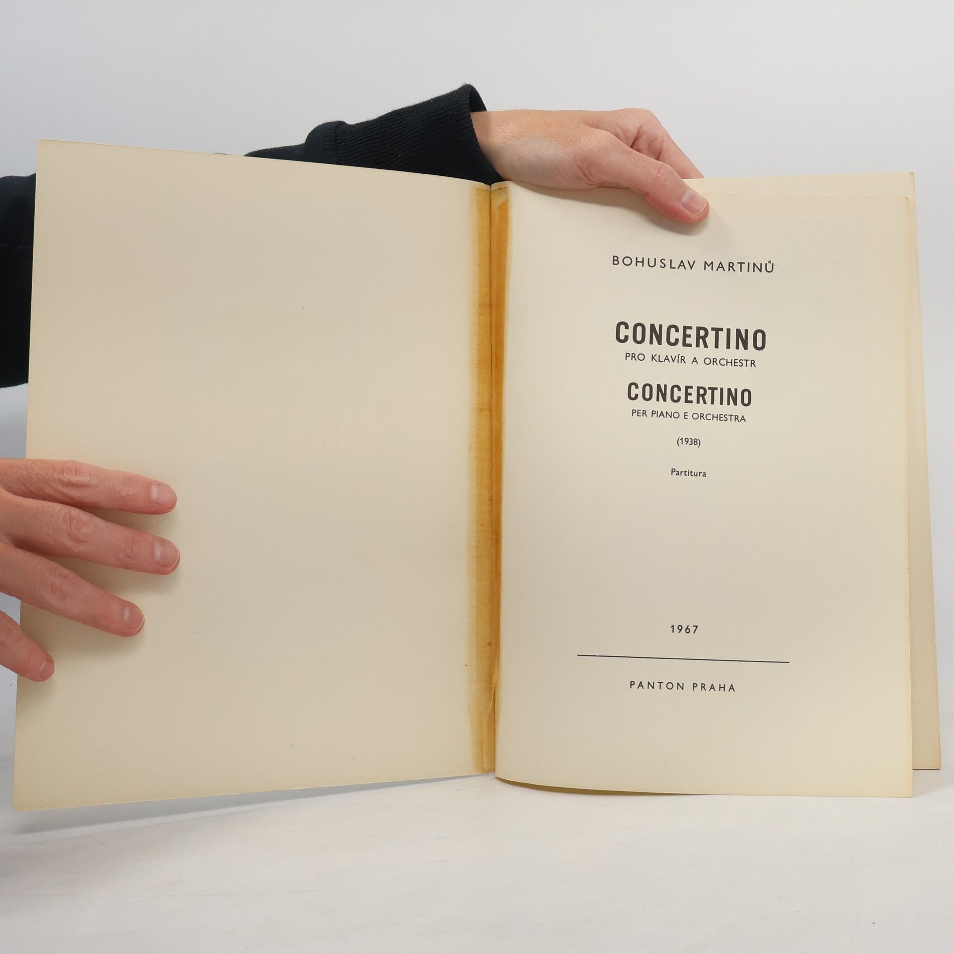 Bohuslav Martinů Concertino pro klavír a orchestr. Concertino per piano e orchestra