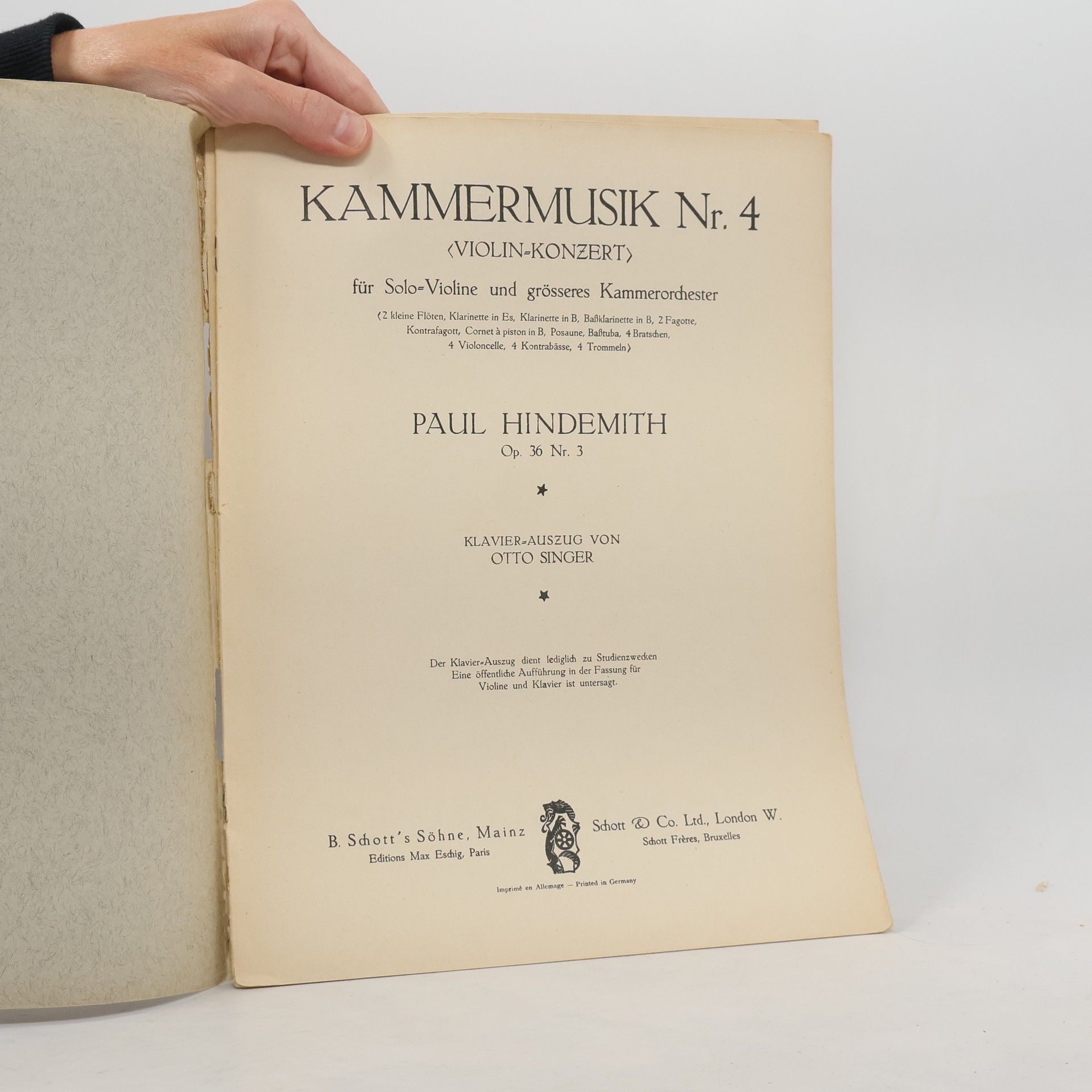 Paul Hindemith Kammermusik 4