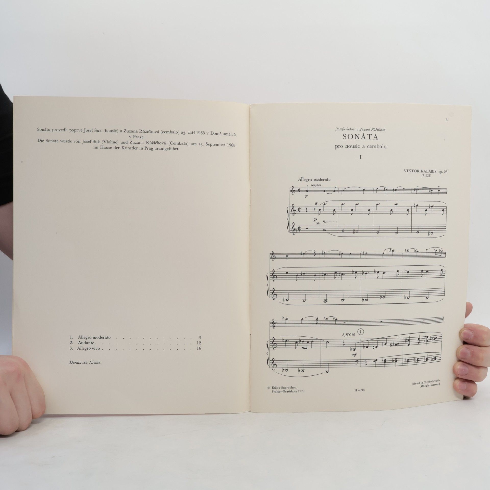 Kolektiv autorů Kalabis. Sonata op. 28