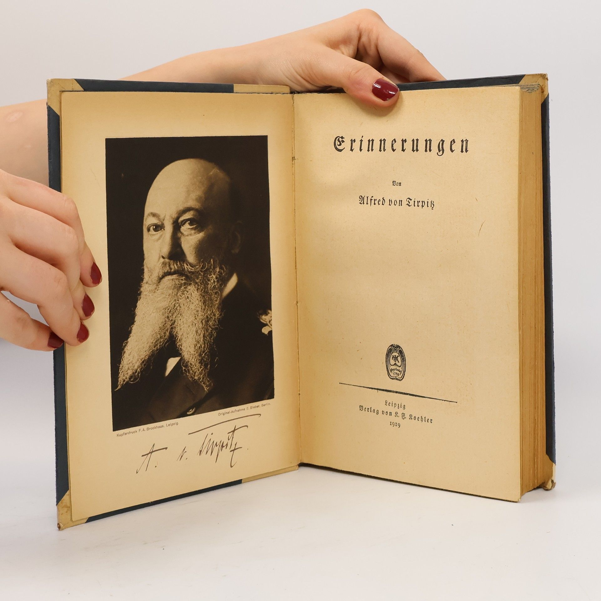 Alfred von Tirpitz Tirpizt / Erinnerungen