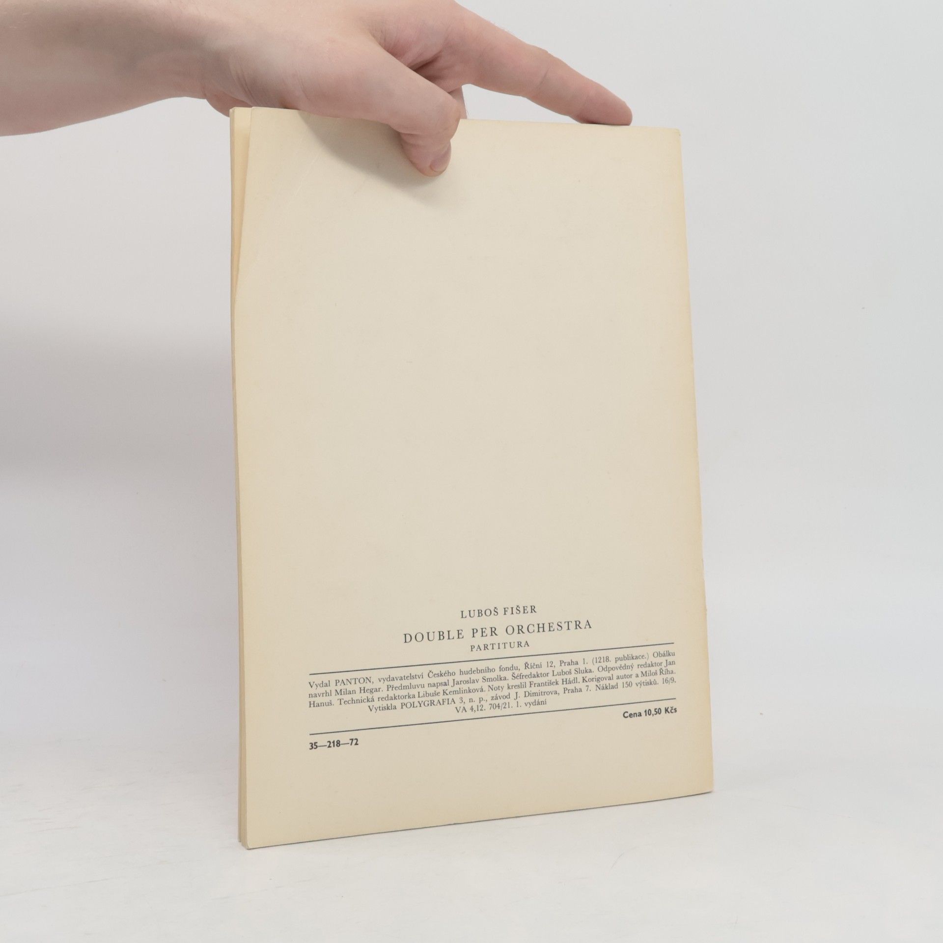 Luboš Fišer Double per orchestra. Partitura