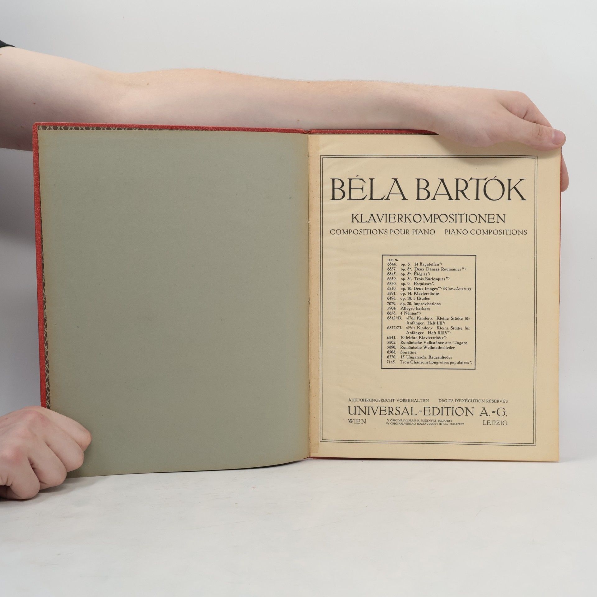 Béla Bartók Klavierkompositionen