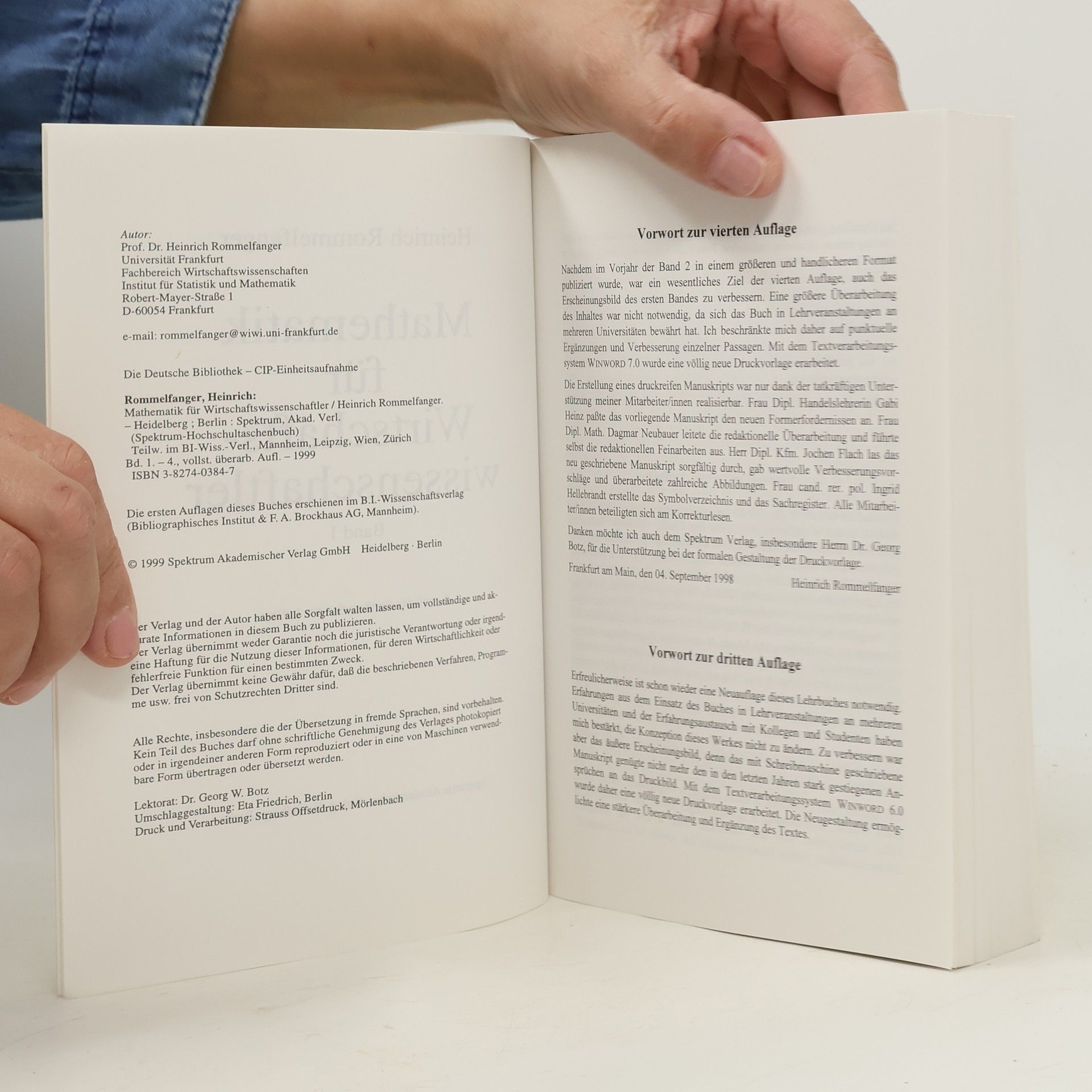 Heinrich Rommelfanger Mathematik für Wirtschaftswissenschaftler