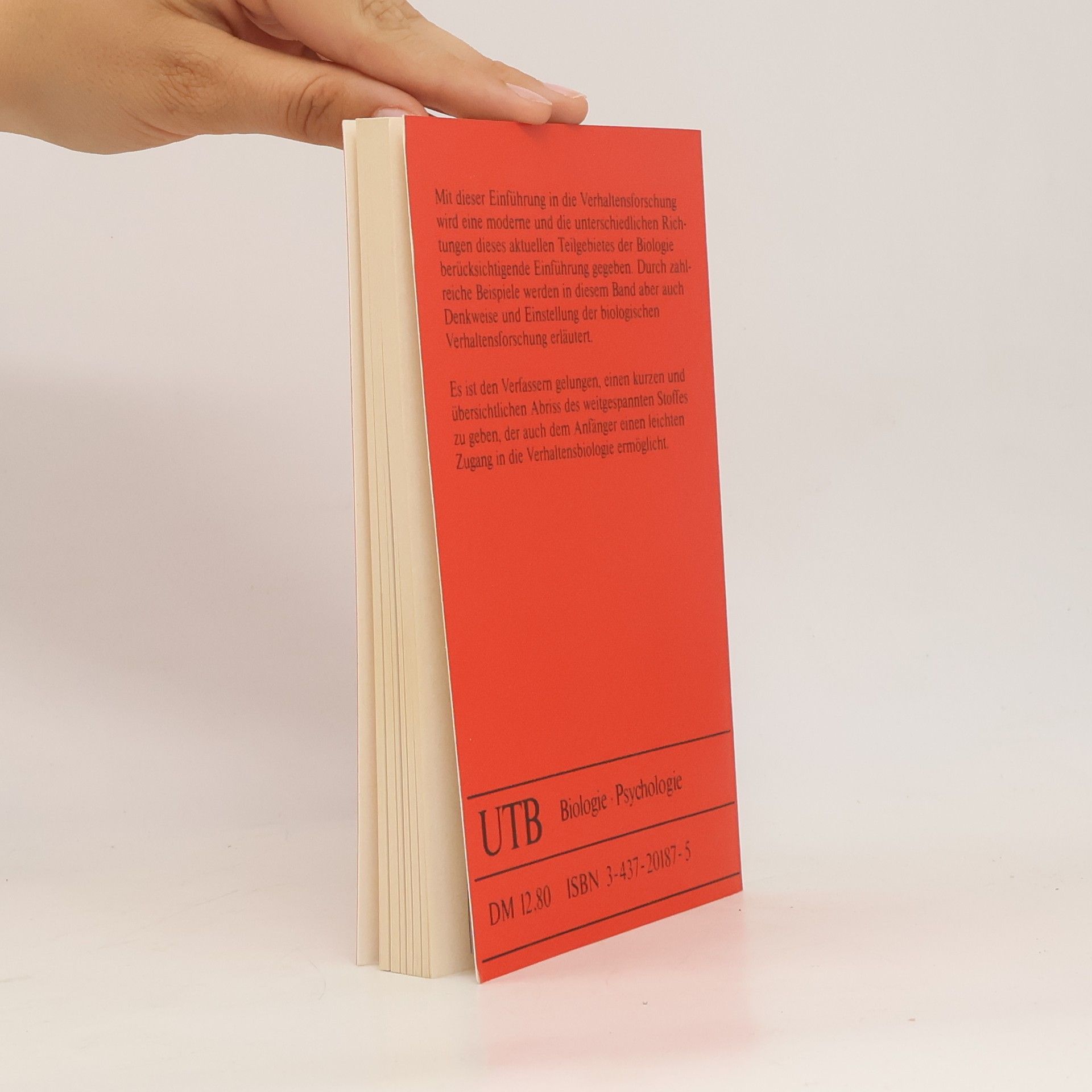 Raimund Apfelbach Uni-Taschenbücher - 210: Verhaltensforschung - 2. Auflage