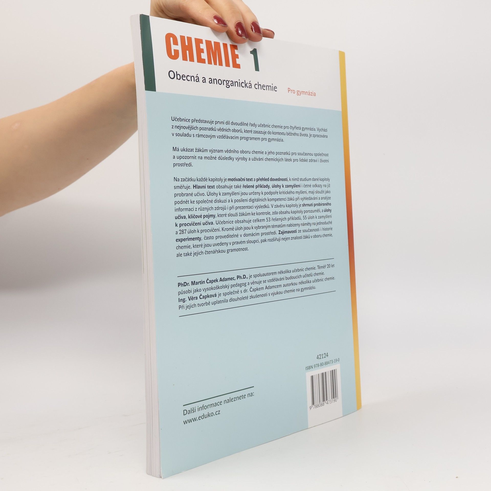 Martin Čapek Adamec Chemie 1. Obecná a anorganická chemie. Pro gymnázia