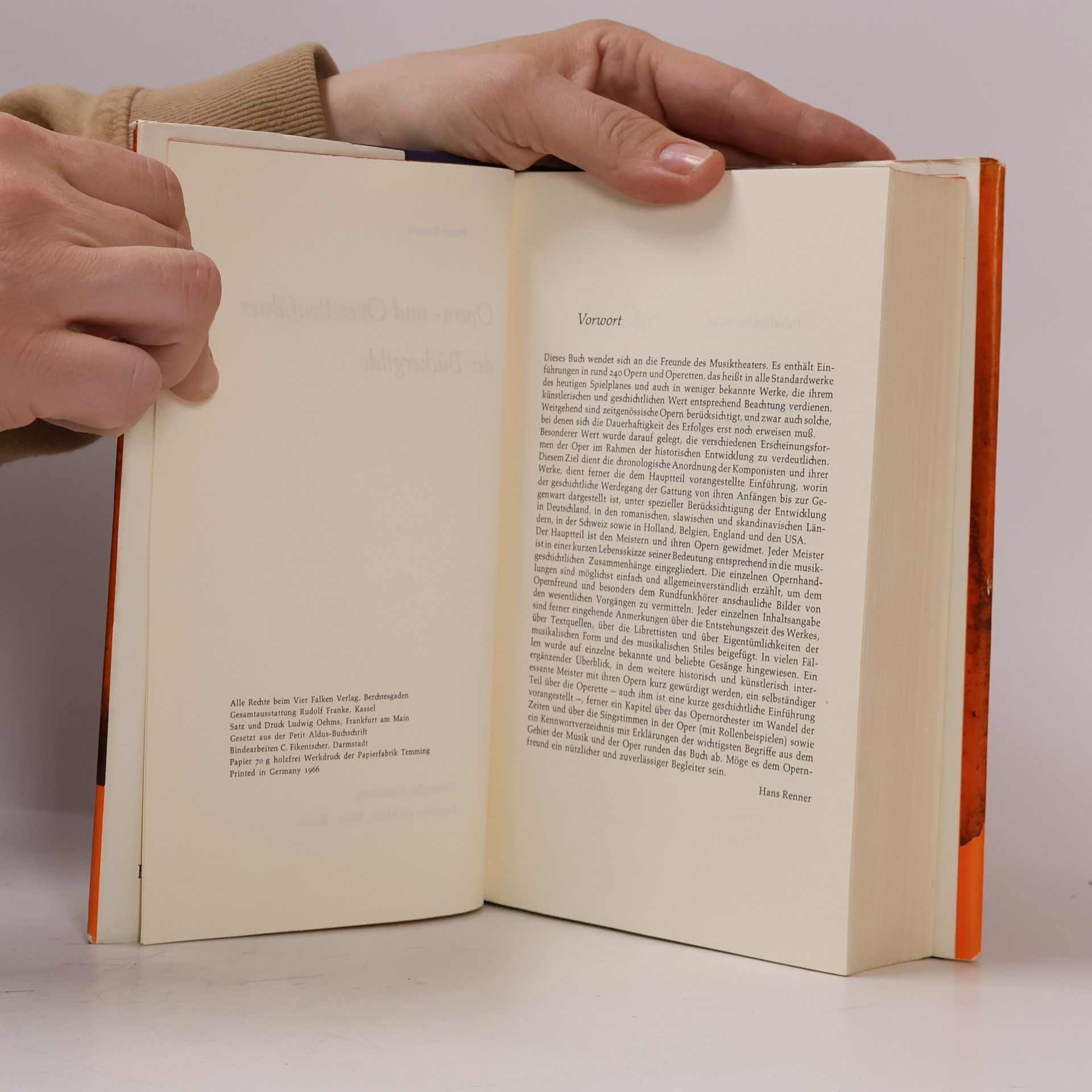 Hans Renner Opern- und Operettenführer der Büchergilde