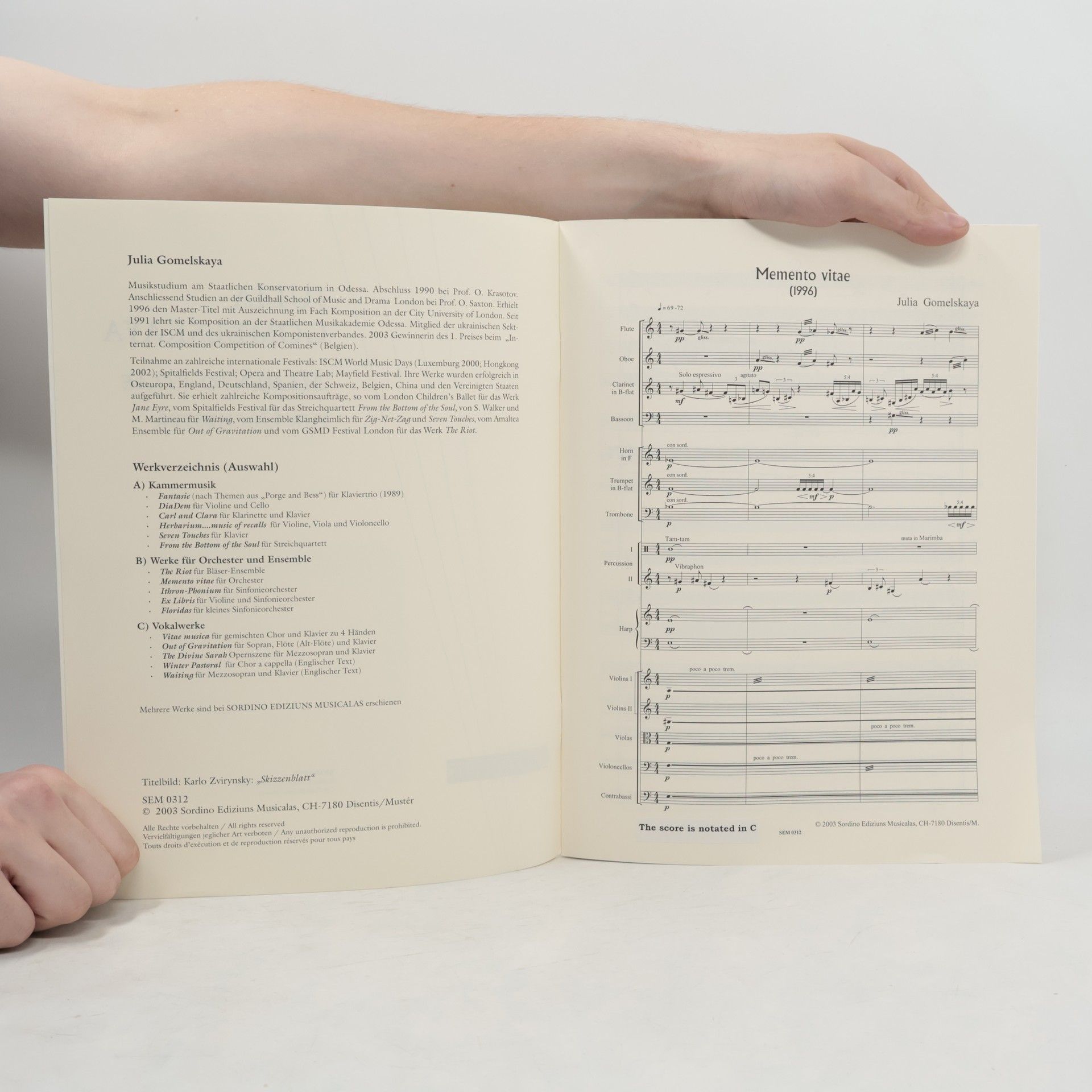 Julia Gomelskaya Memento vitae fü Orchester