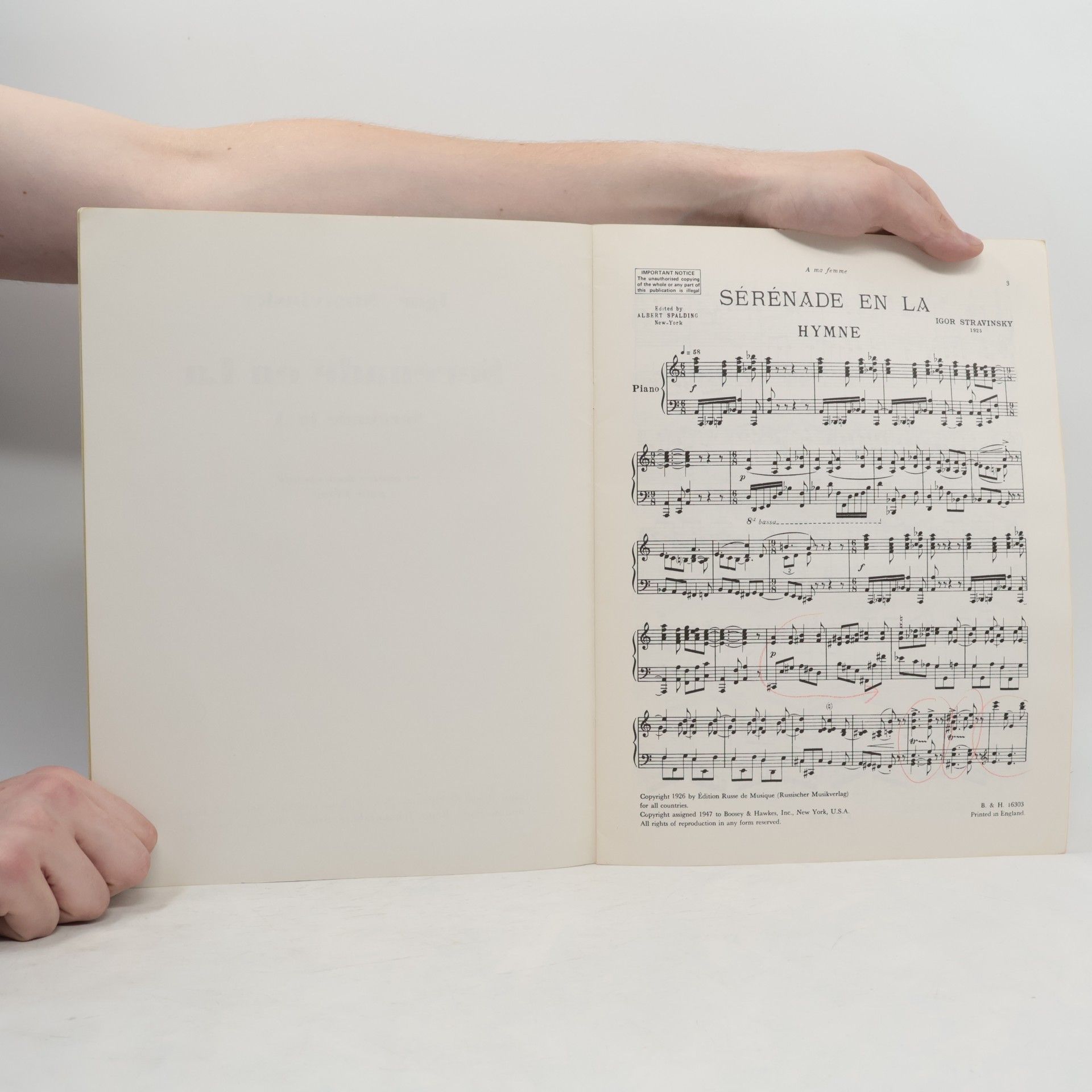 Igor Stravinsky Sérénade en la