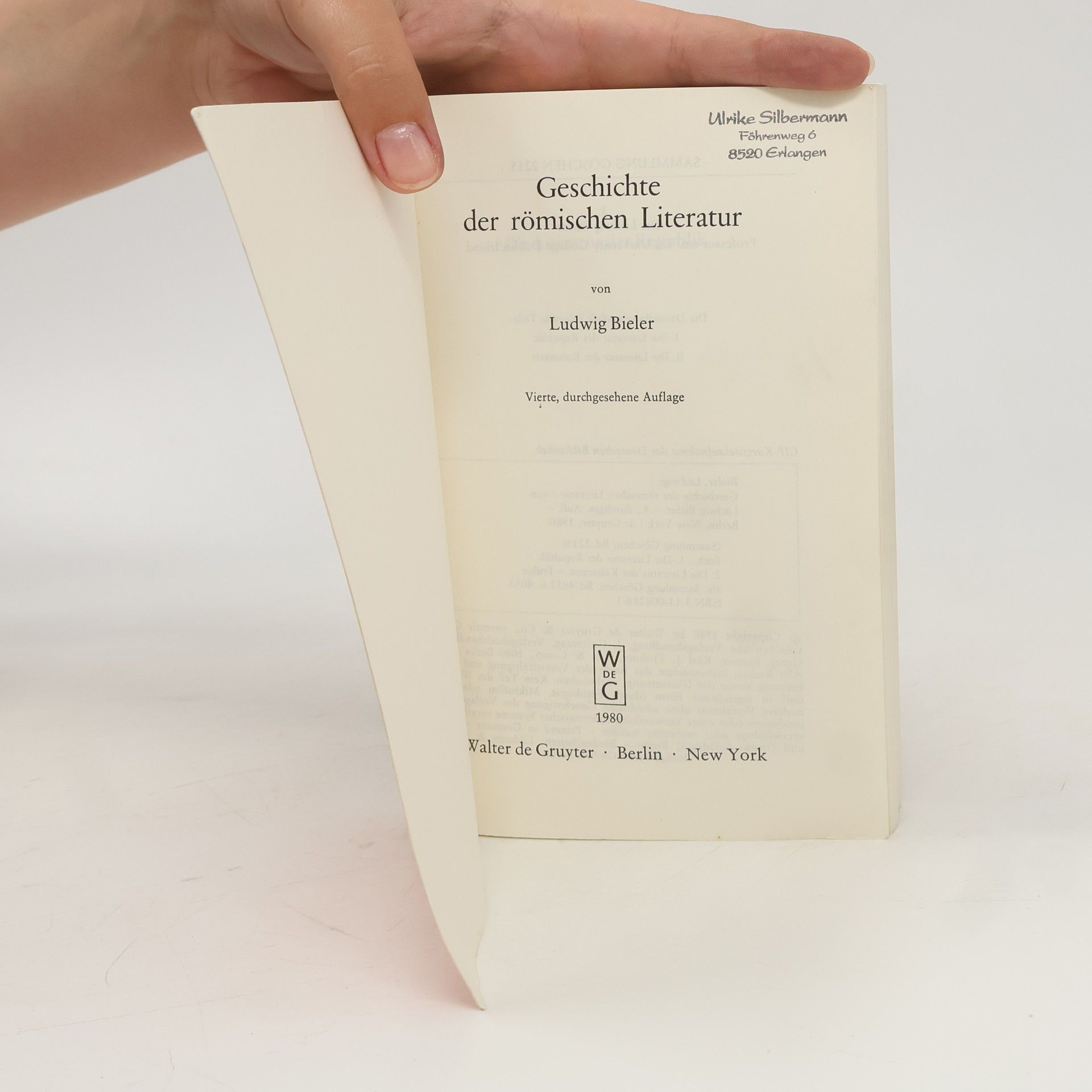 Ludwig Bieler Sammlung Göschen - 2215: Geschichte der römischen Literatur