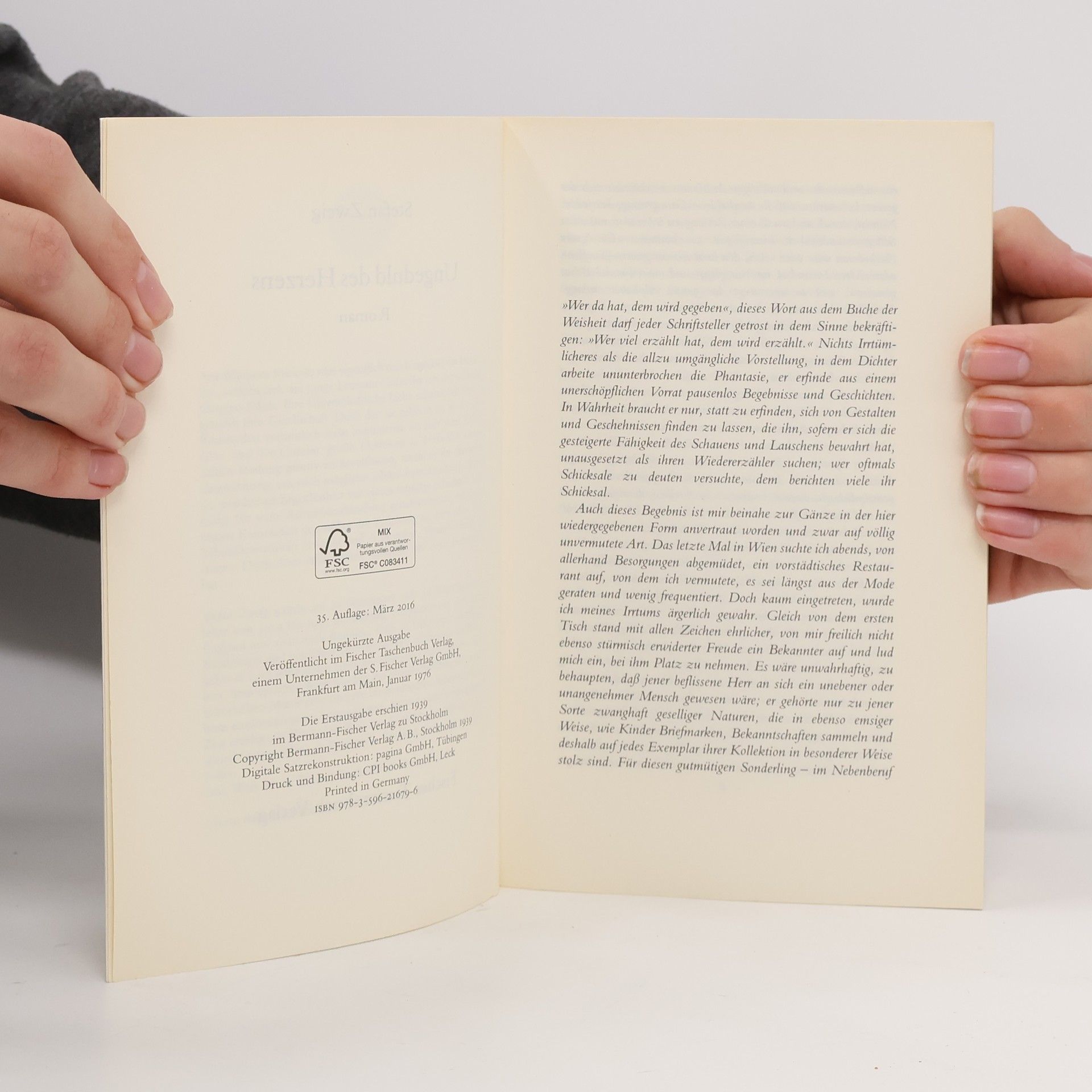 Stefan Zweig Ungeduld des Herzens
