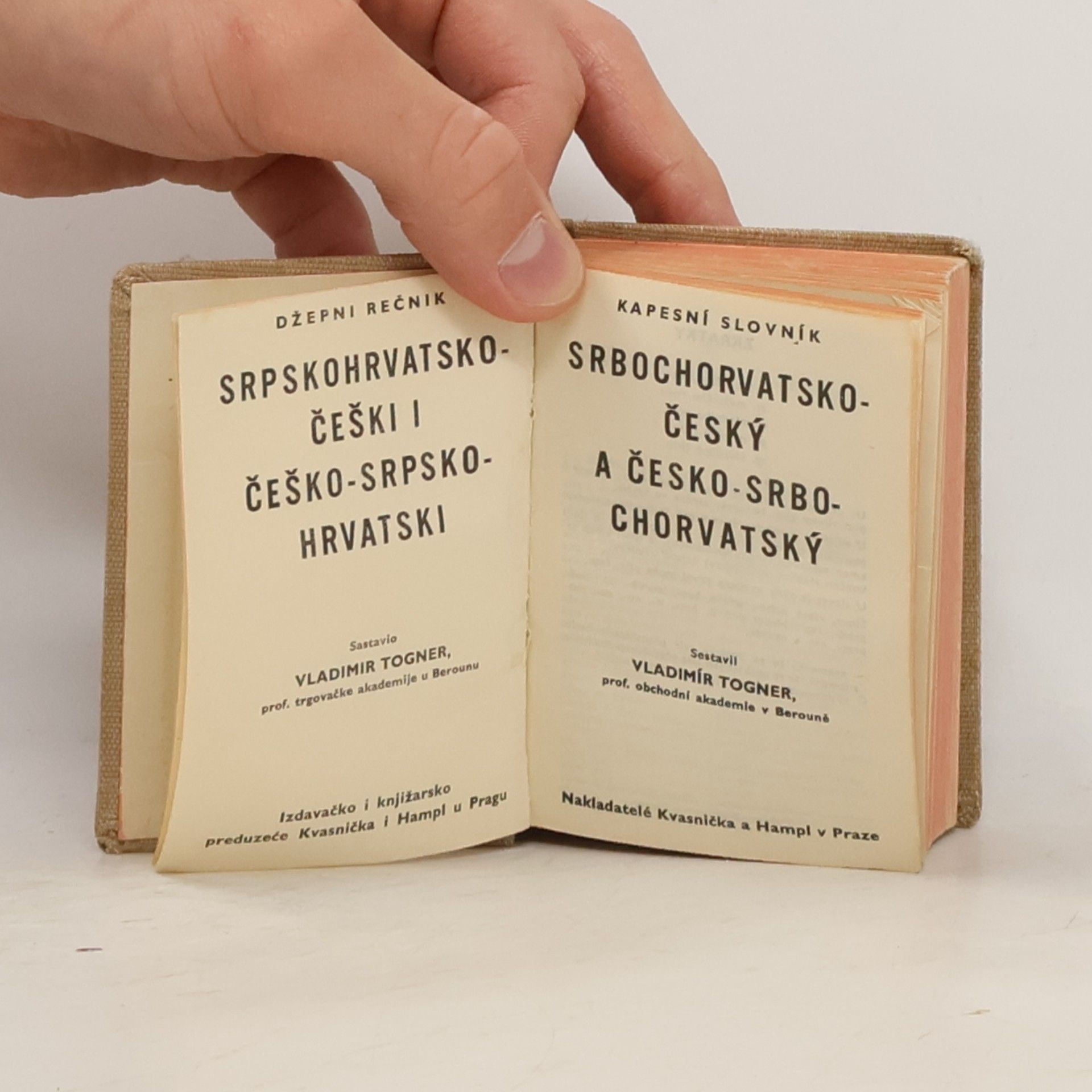 Togner Vladimír Kapesní slovník srbochorvatsko-český a česko-srbochorvatský