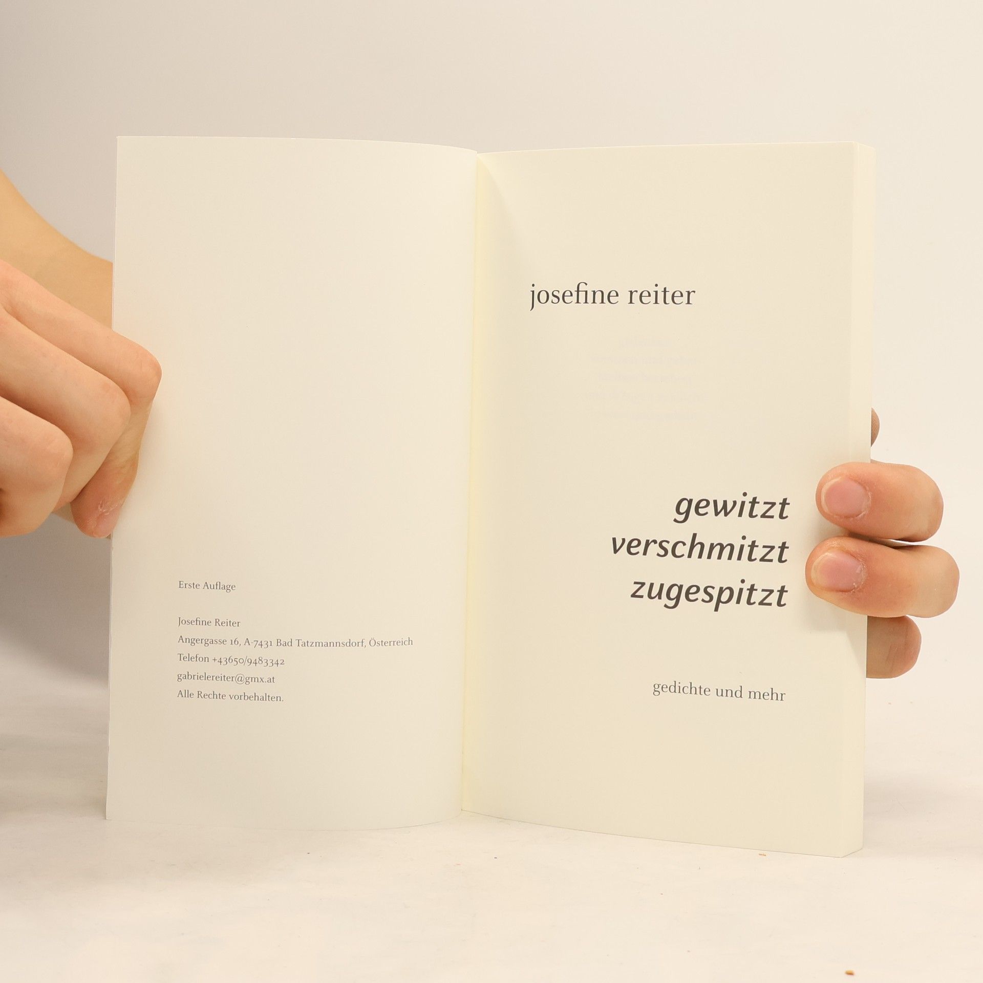 Josefine Reiter Gewitzt verschmitzt zugespitzt