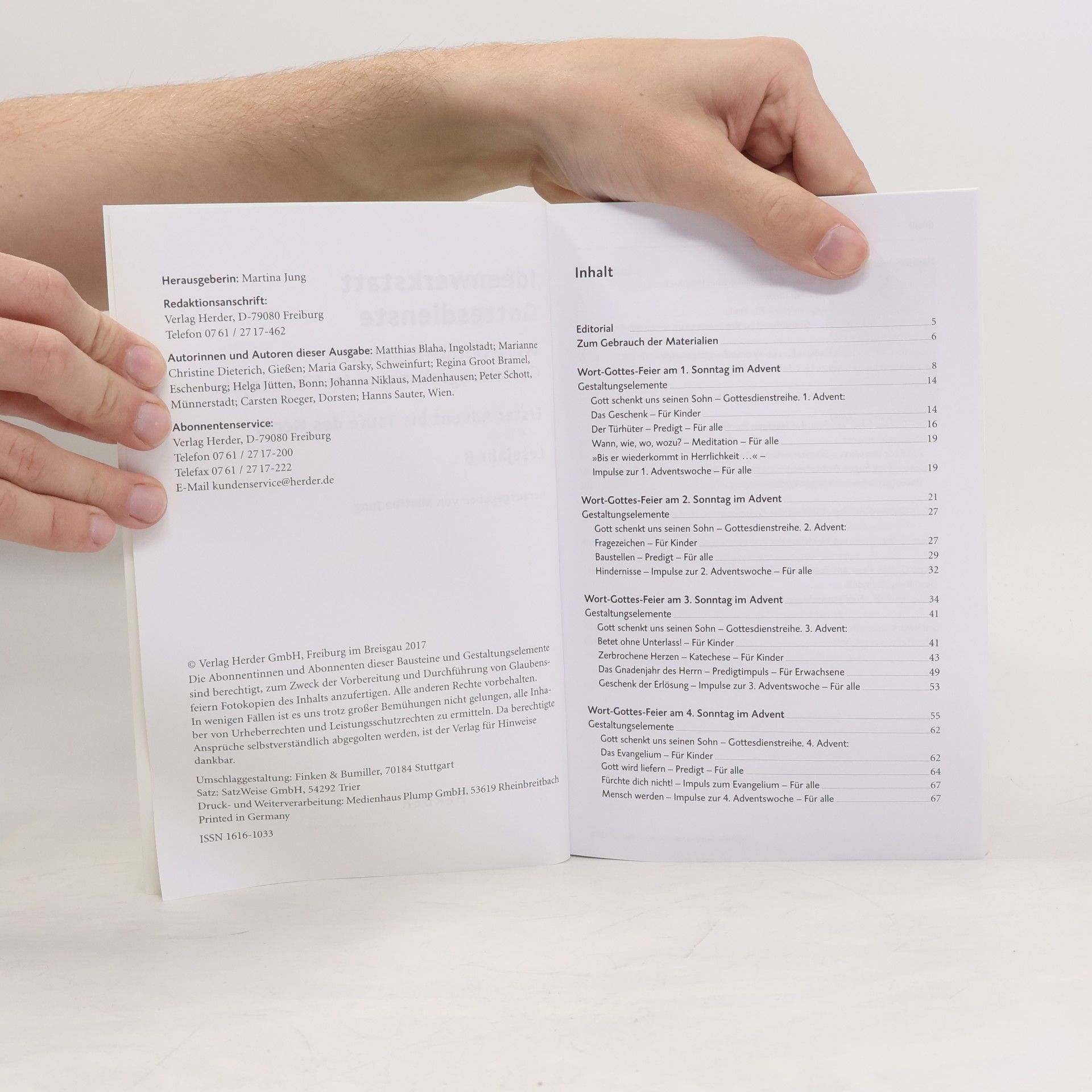 Autorenkollektiv Ideenwerkstatt Gottesdienste 1/2018