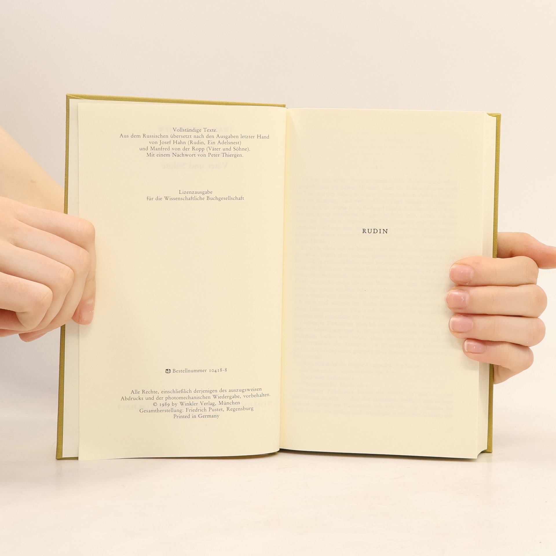 Ivan Turgenev Väter und Söhne. Ein Adelsnest. Rudin.