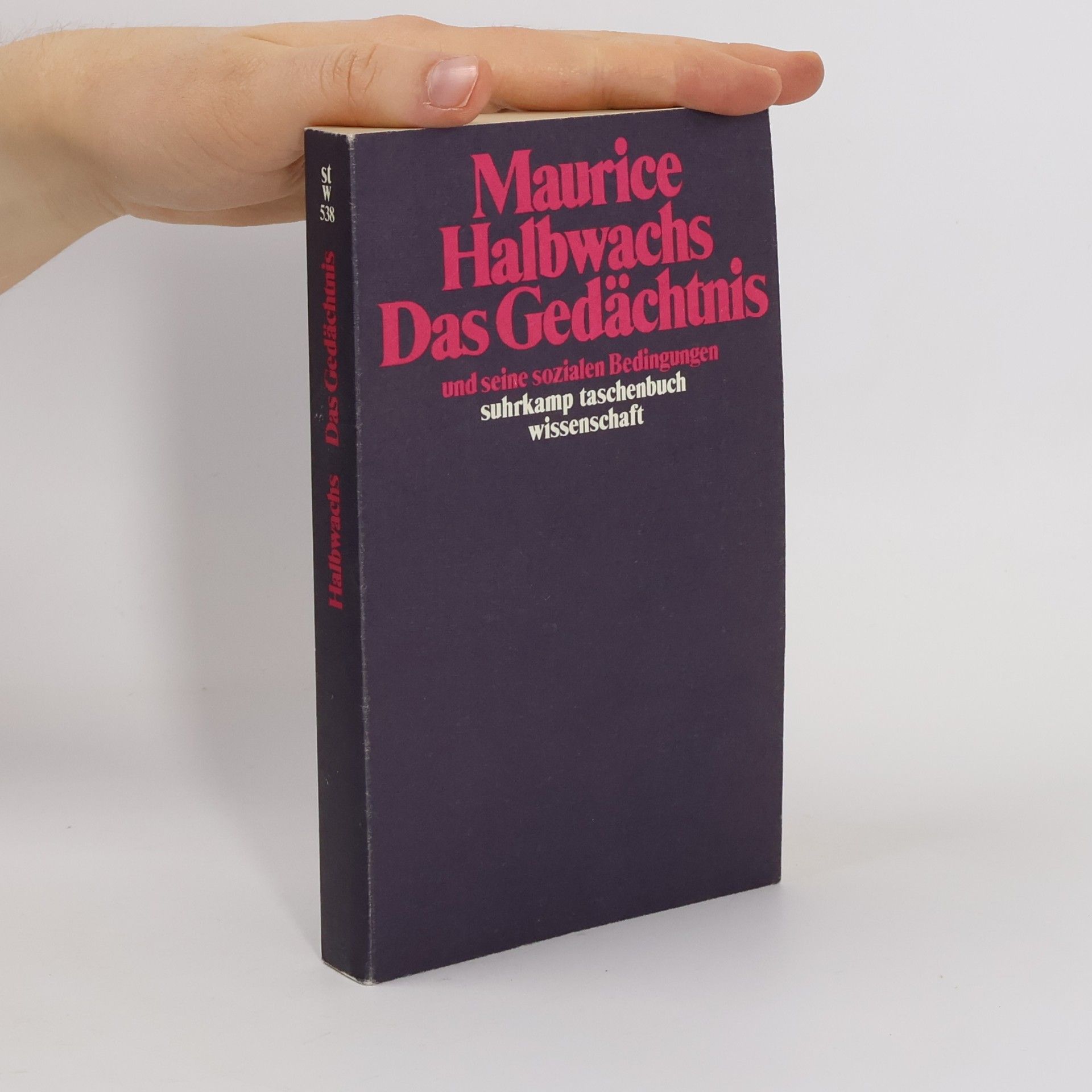 Maurice Halbwachs Suhrkamp Taschenbuch Wissenschaft - 538: Das Gedächtnis und seine sozialen Bedingungen