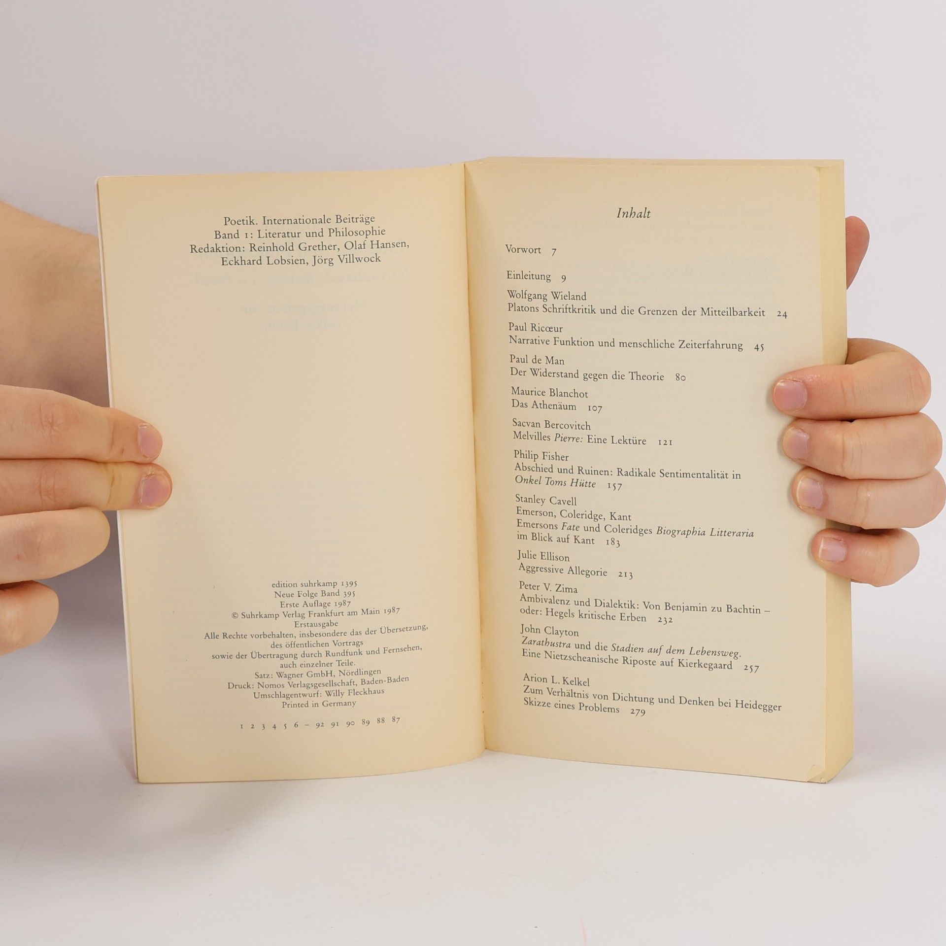Volker Bohn Romantik, Literatur und Philosophie