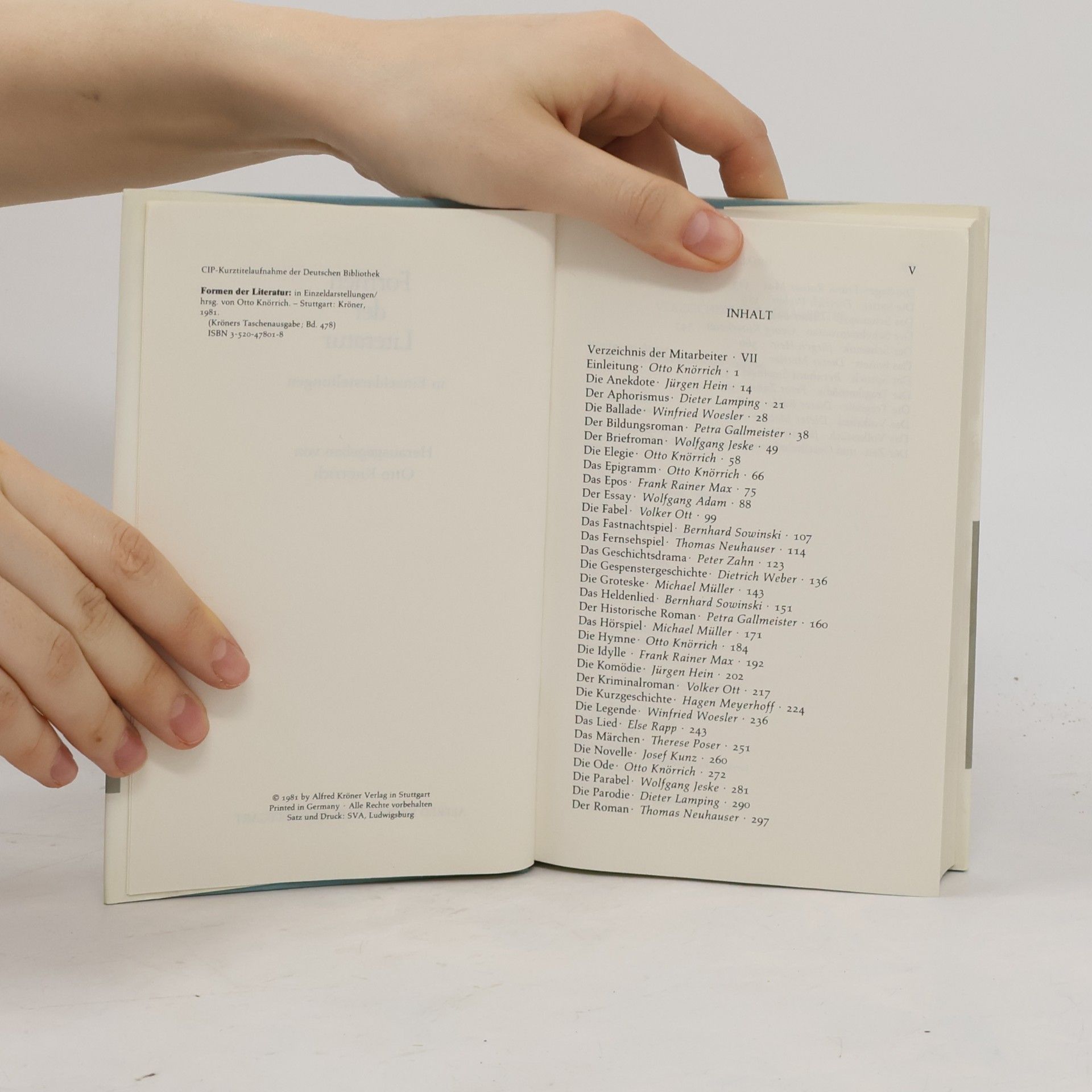 Otto Knörrich Formen der Literatur