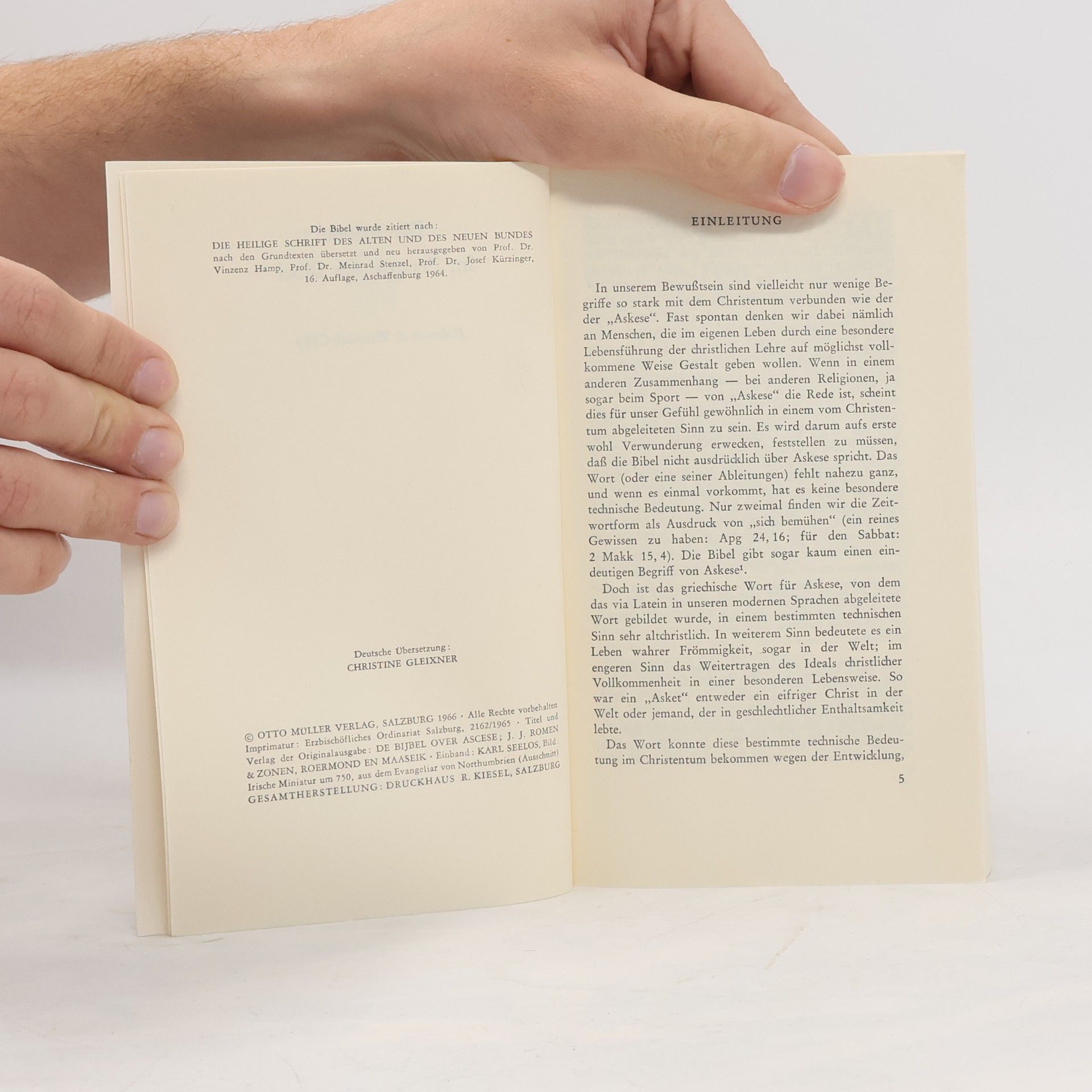 Christine Gleixner Die Askese im Zeugnis der Bibel