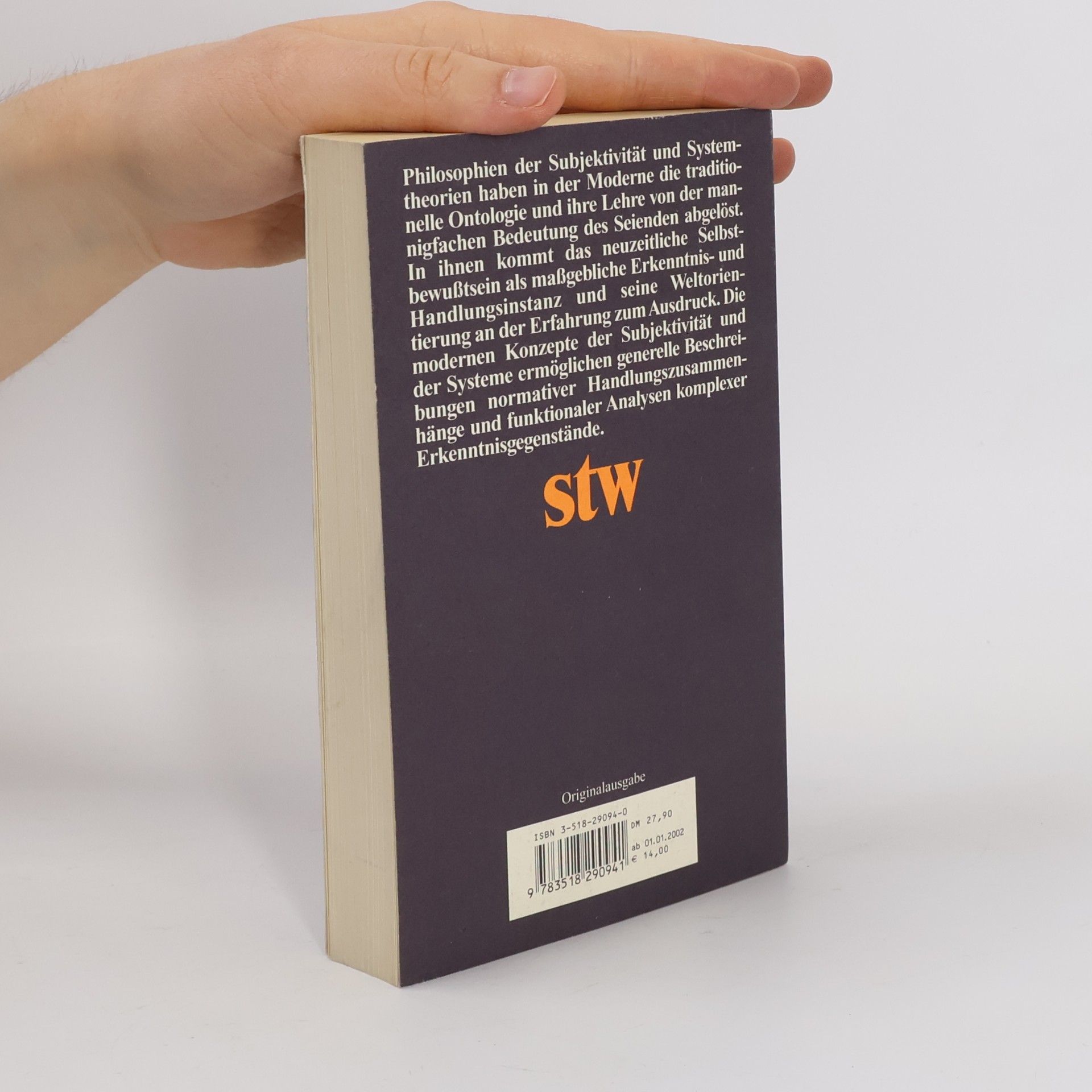 Reiner Wiehl Suhrkamp Taschenbuch Wissenschaft - 1494: Subjektivität und System