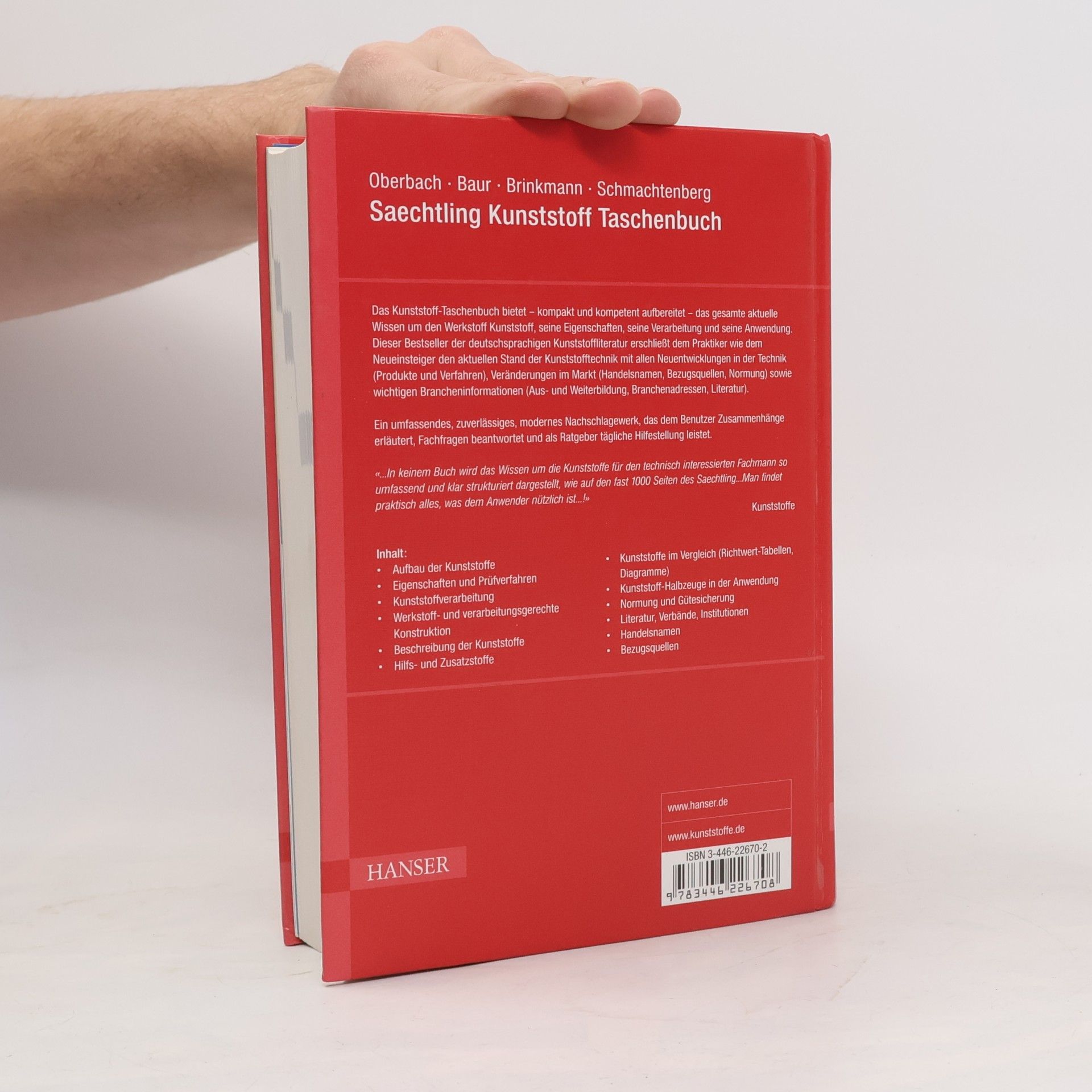 Karl Oberbach Kunststoff-Taschenbuch - 29. Ausgabe