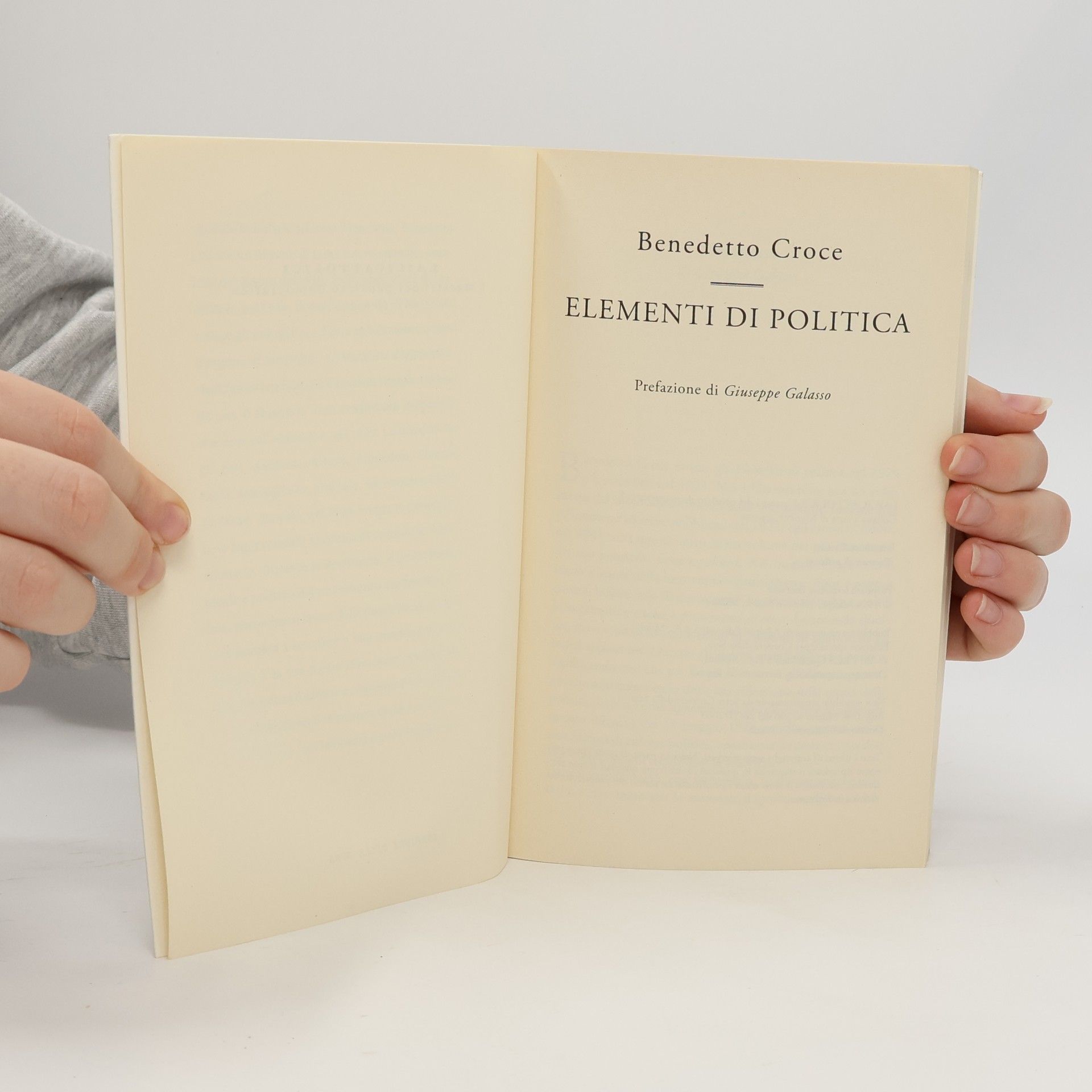 Benedetto Croce Elementi di politica