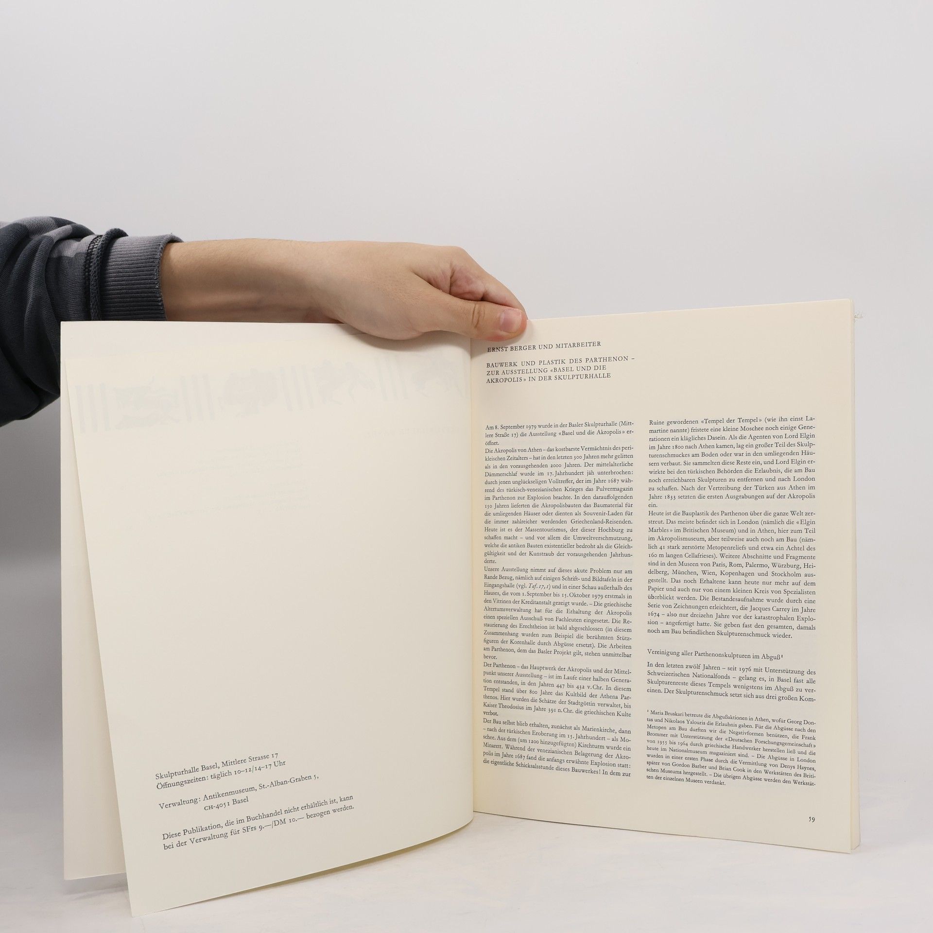 Various authors Bauwerk und Plastik des Parthenon