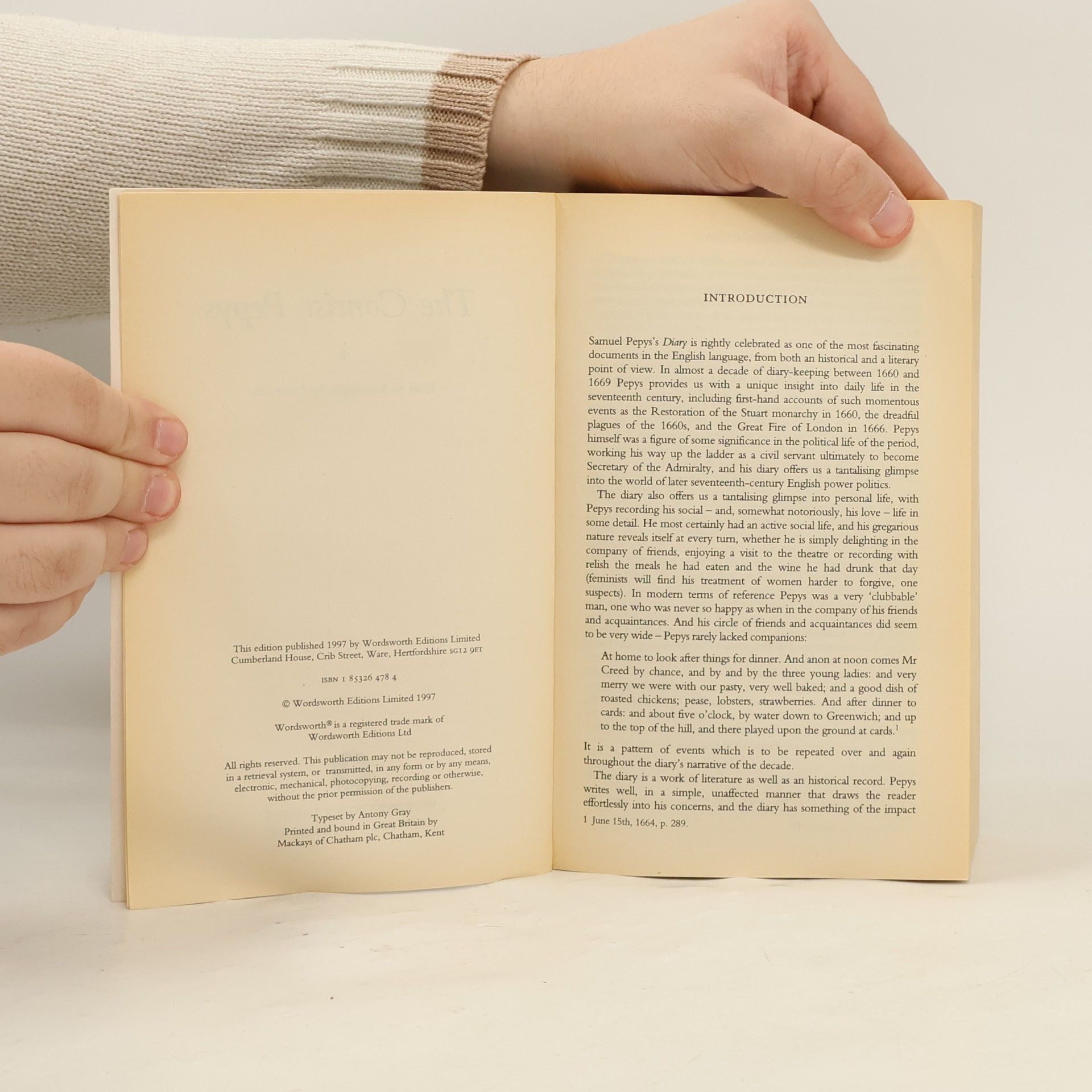 Samuel Pepys Wordsworth Classics of World Literature: The Concise Pepys