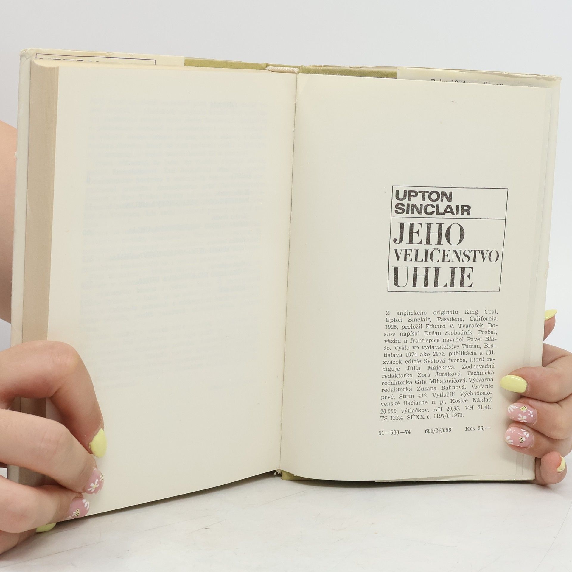 Upton Sinclair Jeho veličenstvo uhlie