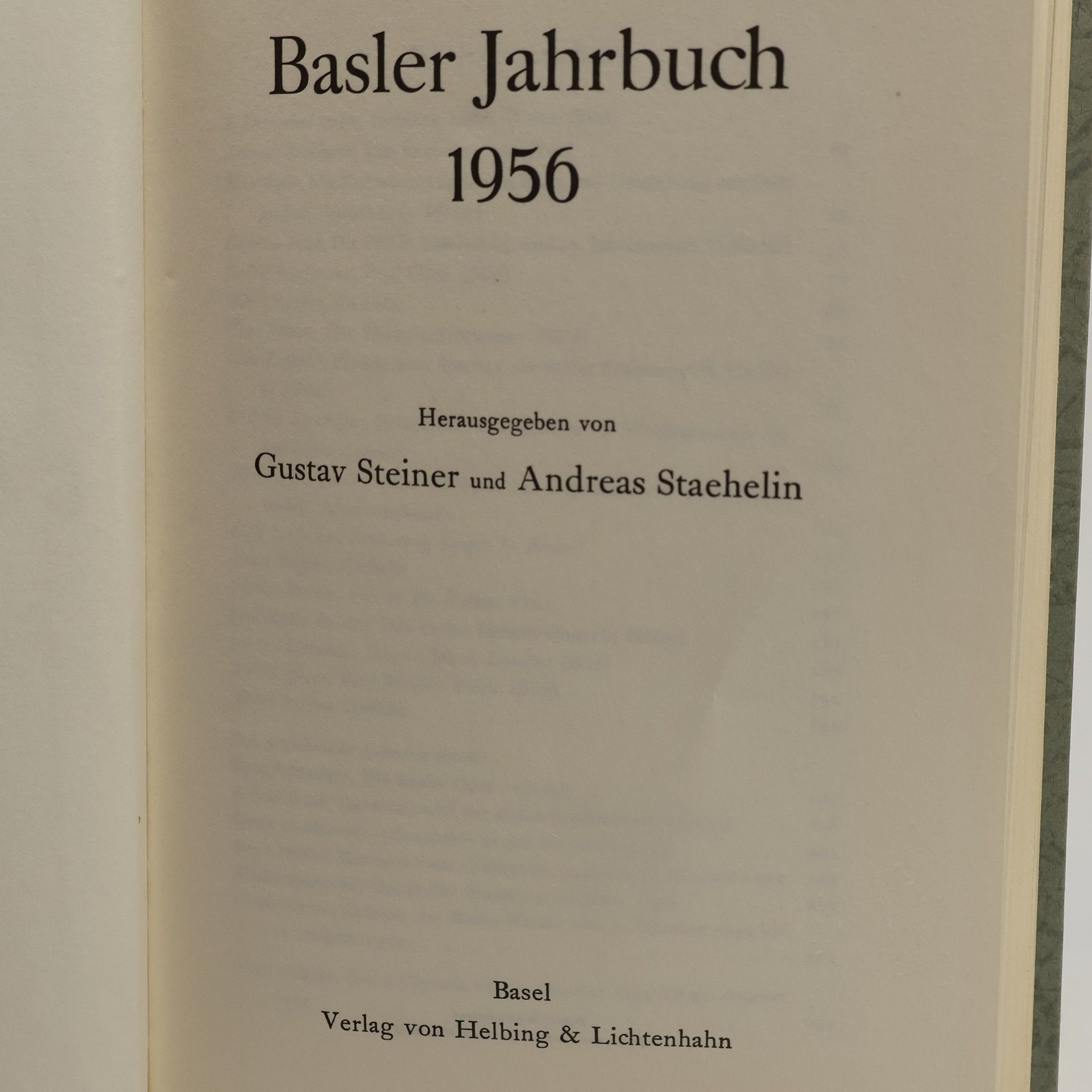 Gustav Steiner Basler Jahrbuch 1956