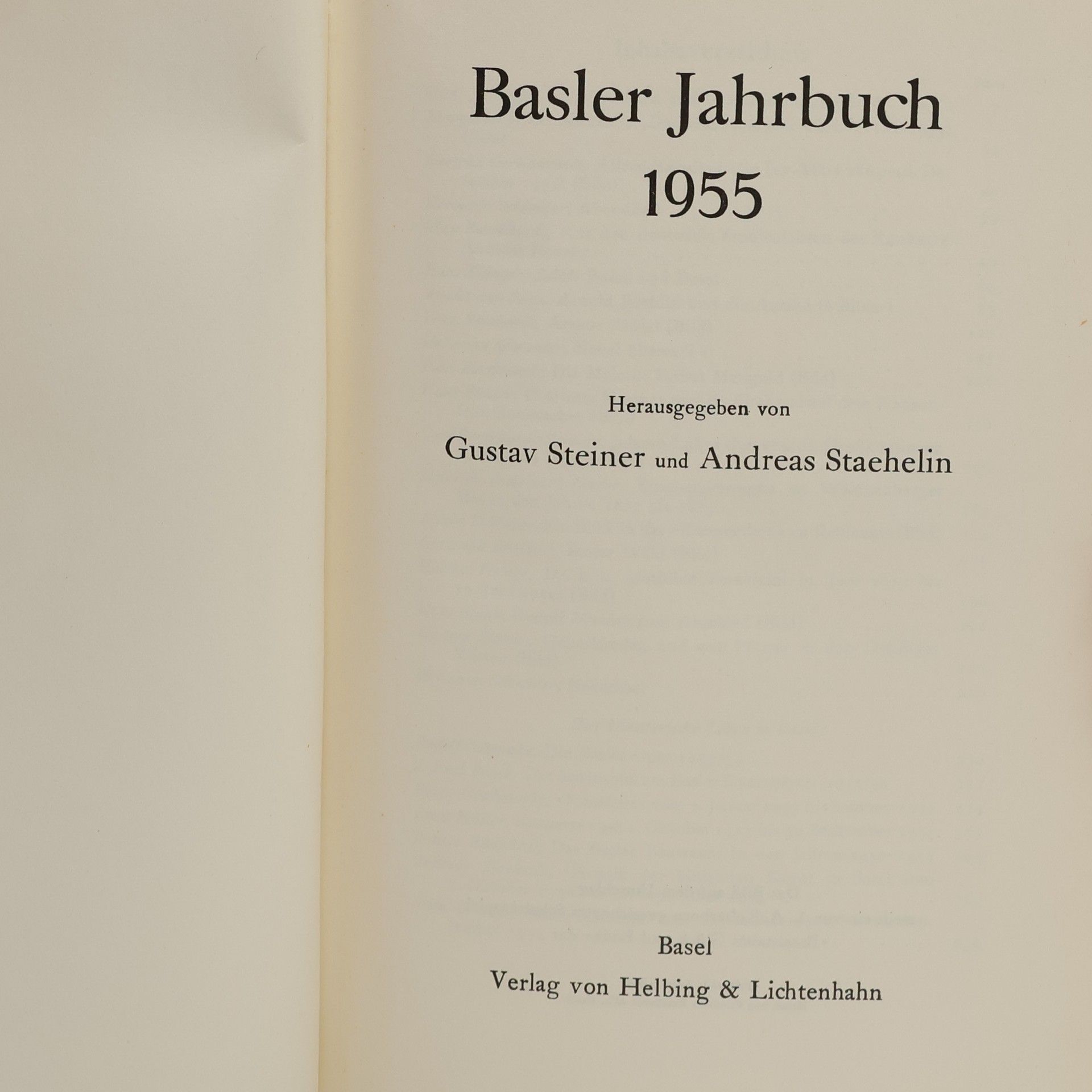 Gustav Steiner Basler Jahrbuch 1955