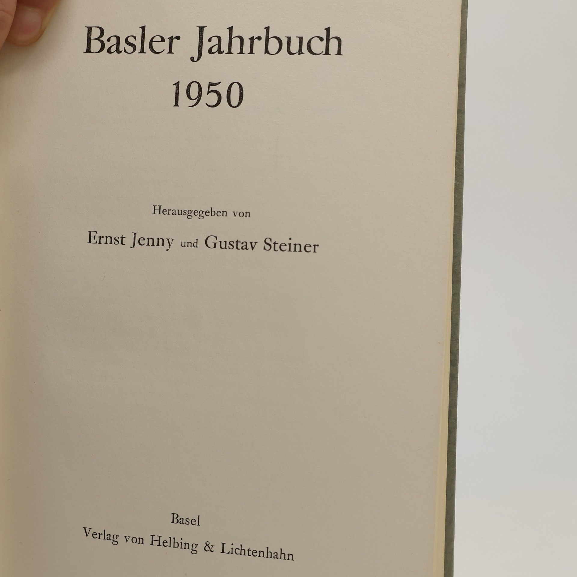 Ernst Jenny Basler Jahrbuch 1950