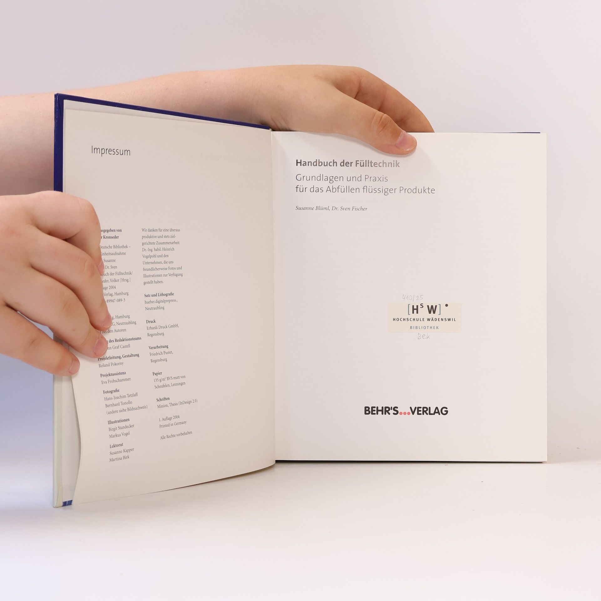 Susanne Blüml Handbuch der Fülltechnik