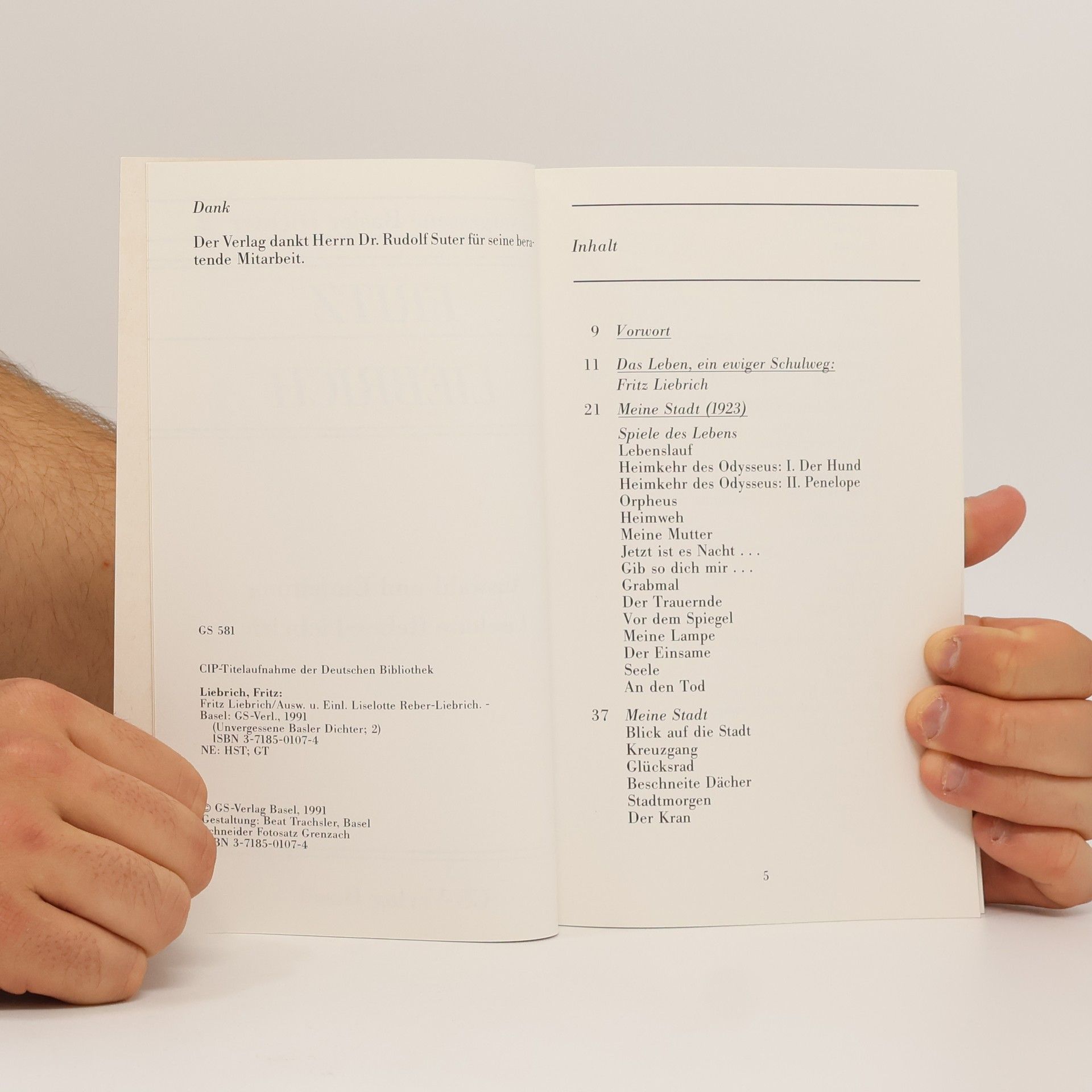 Liselotte Reber-Liebrich Unvergessene Basler Dichter - 2: Fritz Liebrich