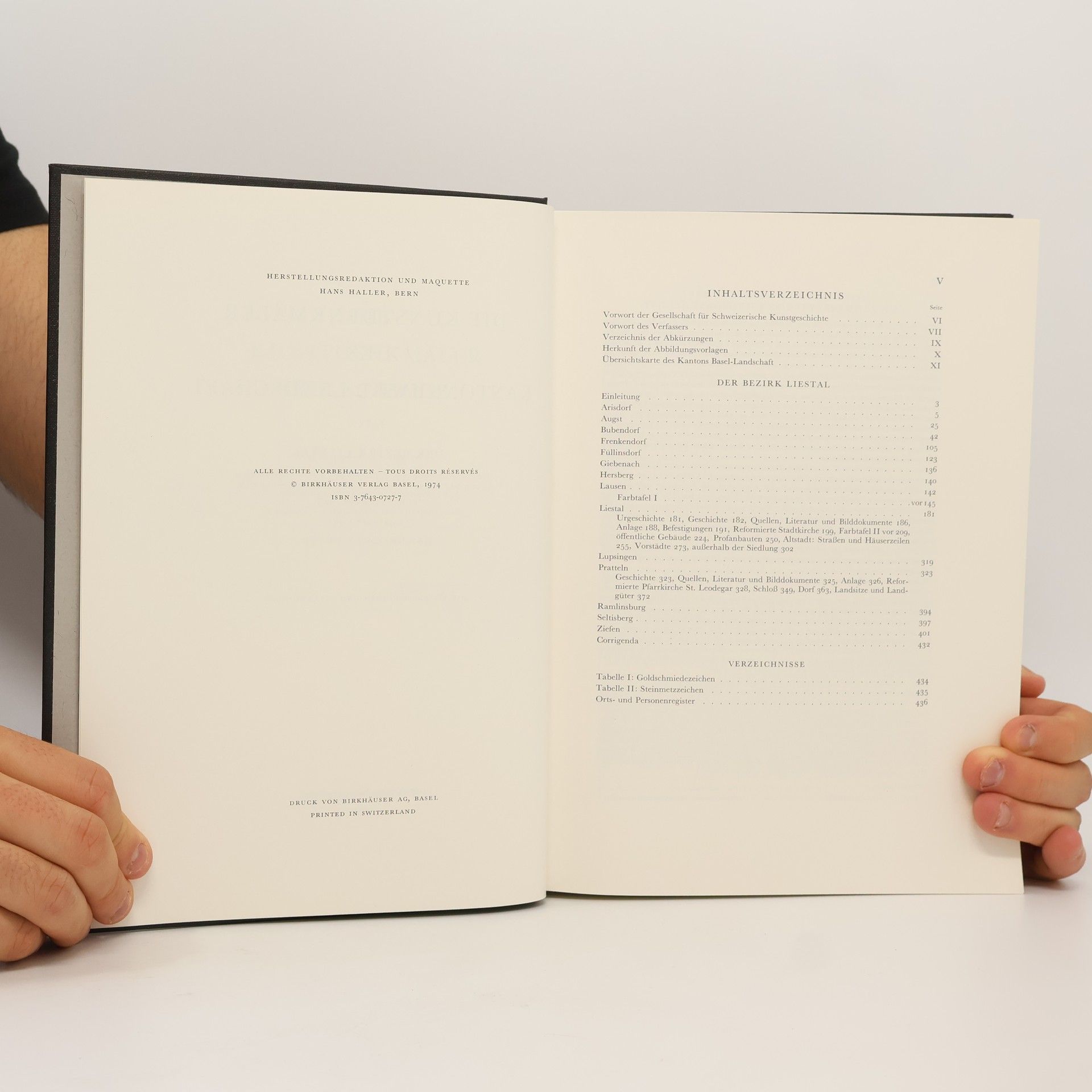 Hans Rudolf Heyer Die Kunstdenkmäler des Kantons Basel-Landschaft Bd 2: Stadt und Bezirk Liestal