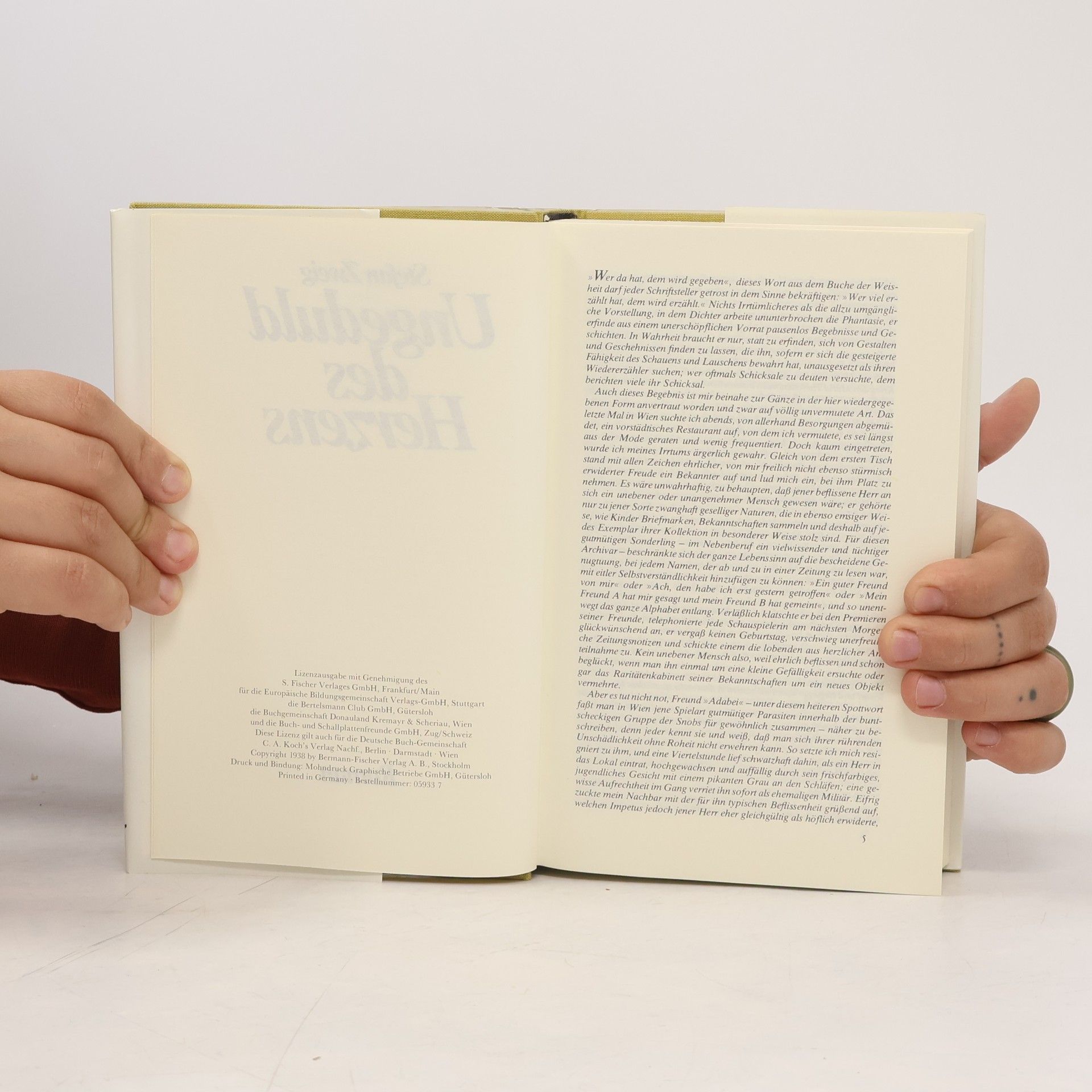 Stefan Zweig Ungeduld des Herzens