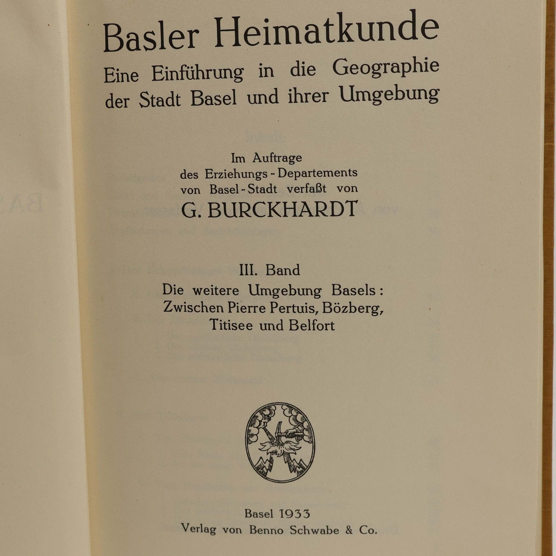 G. Burckhardt Basler Heimatkunde. III. Band
