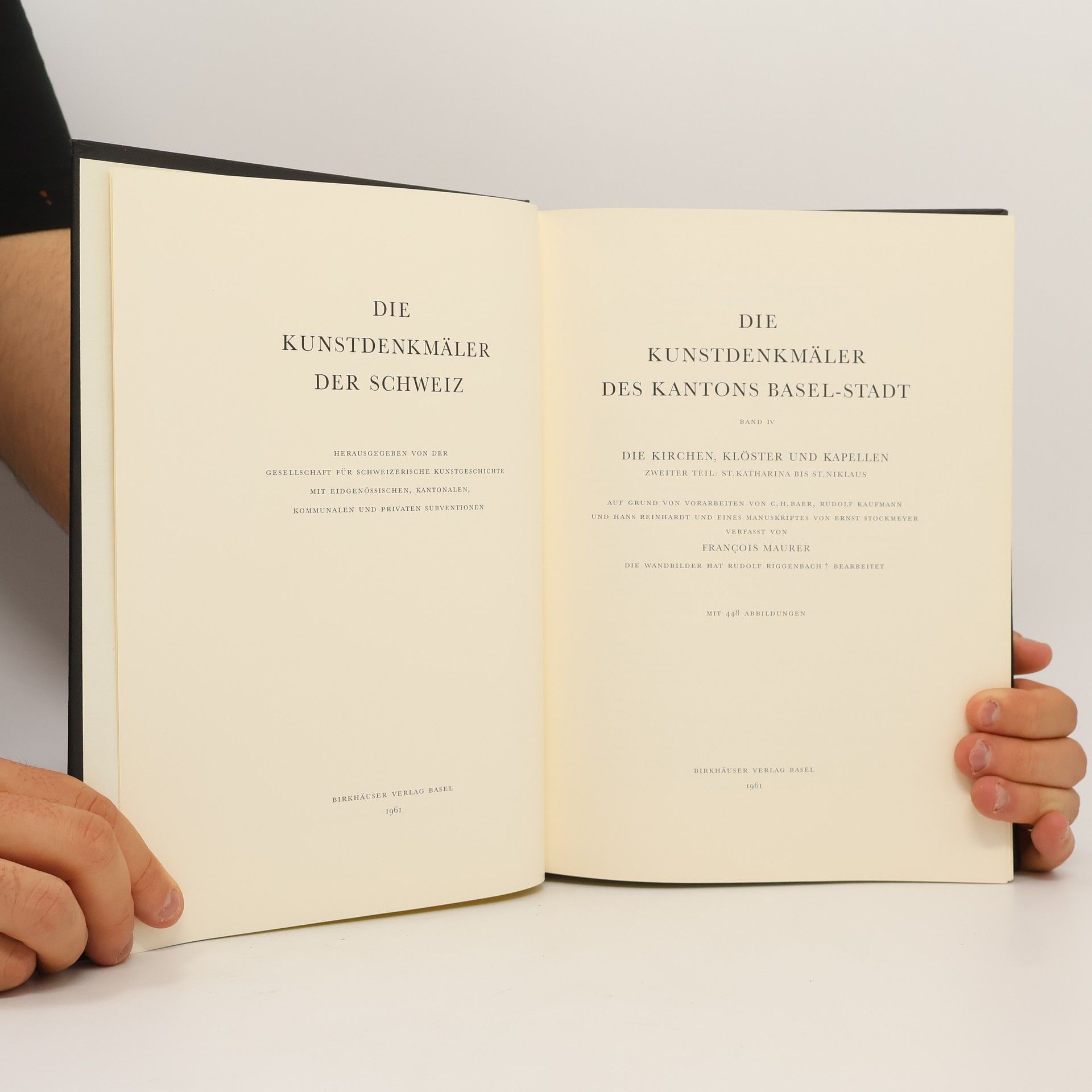 Francois Maurer Die Kunstdenkmäler des Kantons Basel-Stadt IV.
