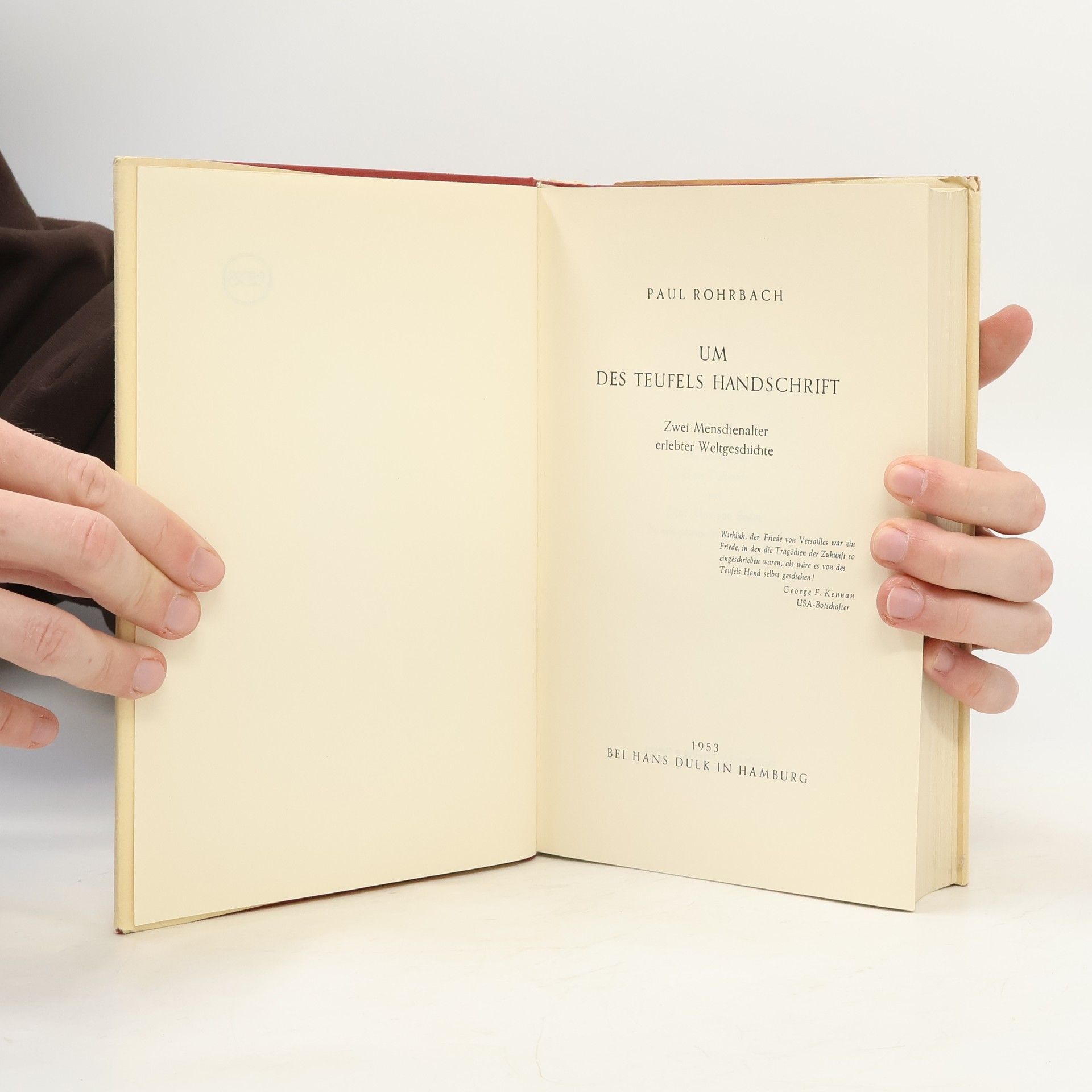 Paul Rohrbach Um des Teufels Handschrift