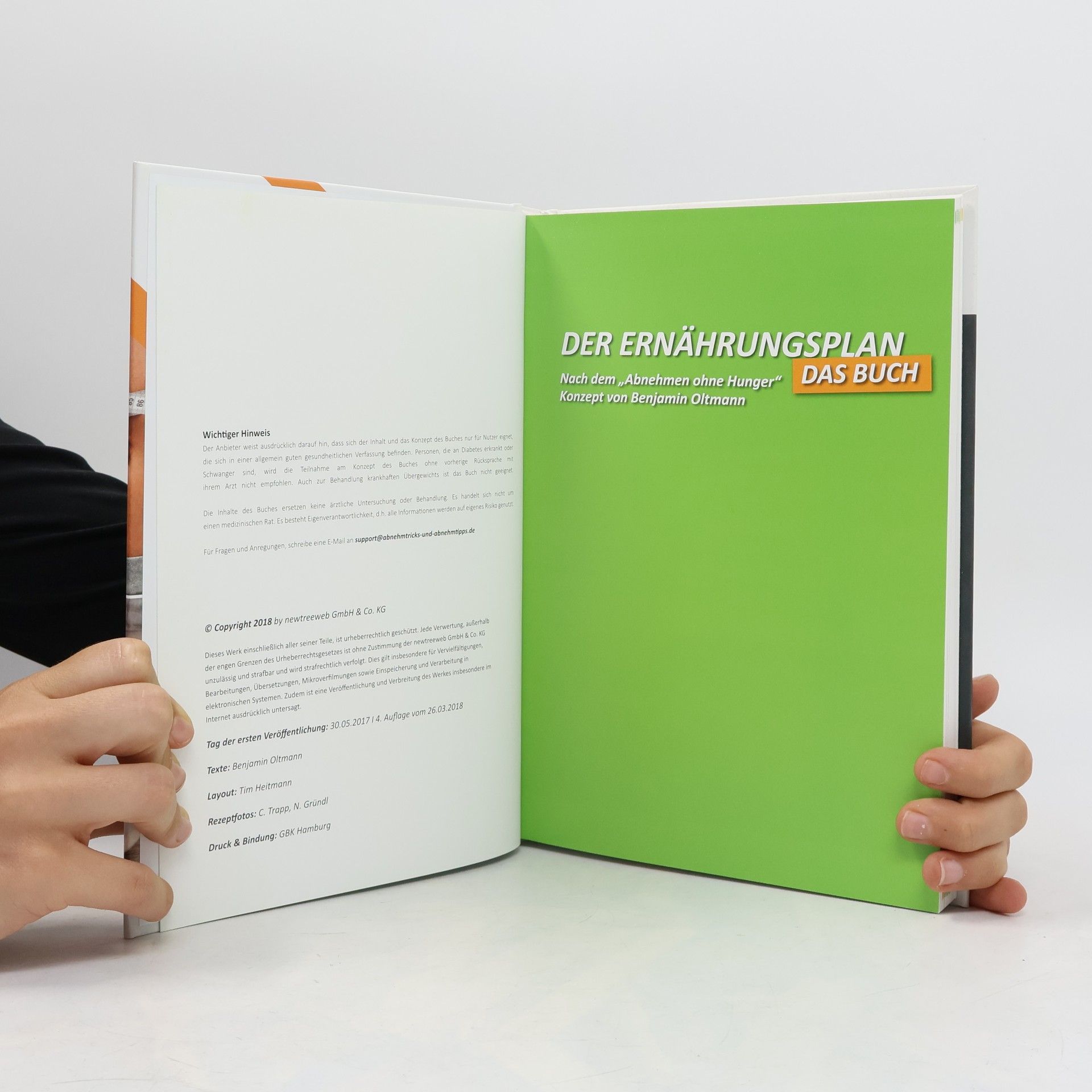 Benjamin Oltmann Abnehmen ohne Hunger. Der bestseller Ernährungsplan