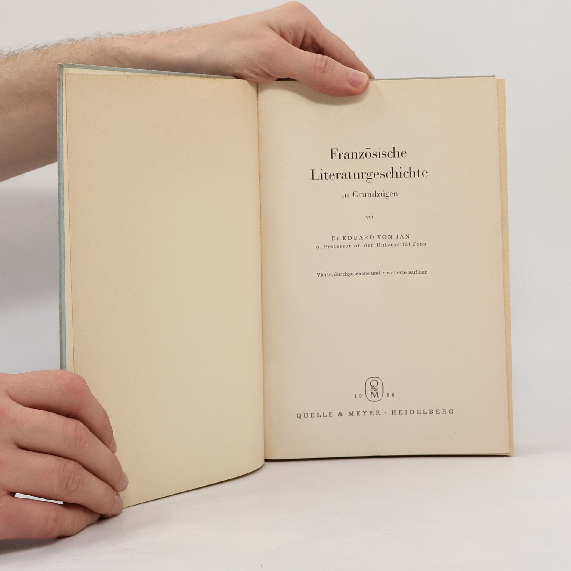 Eduard von Jan Französische Literaturgeschichte