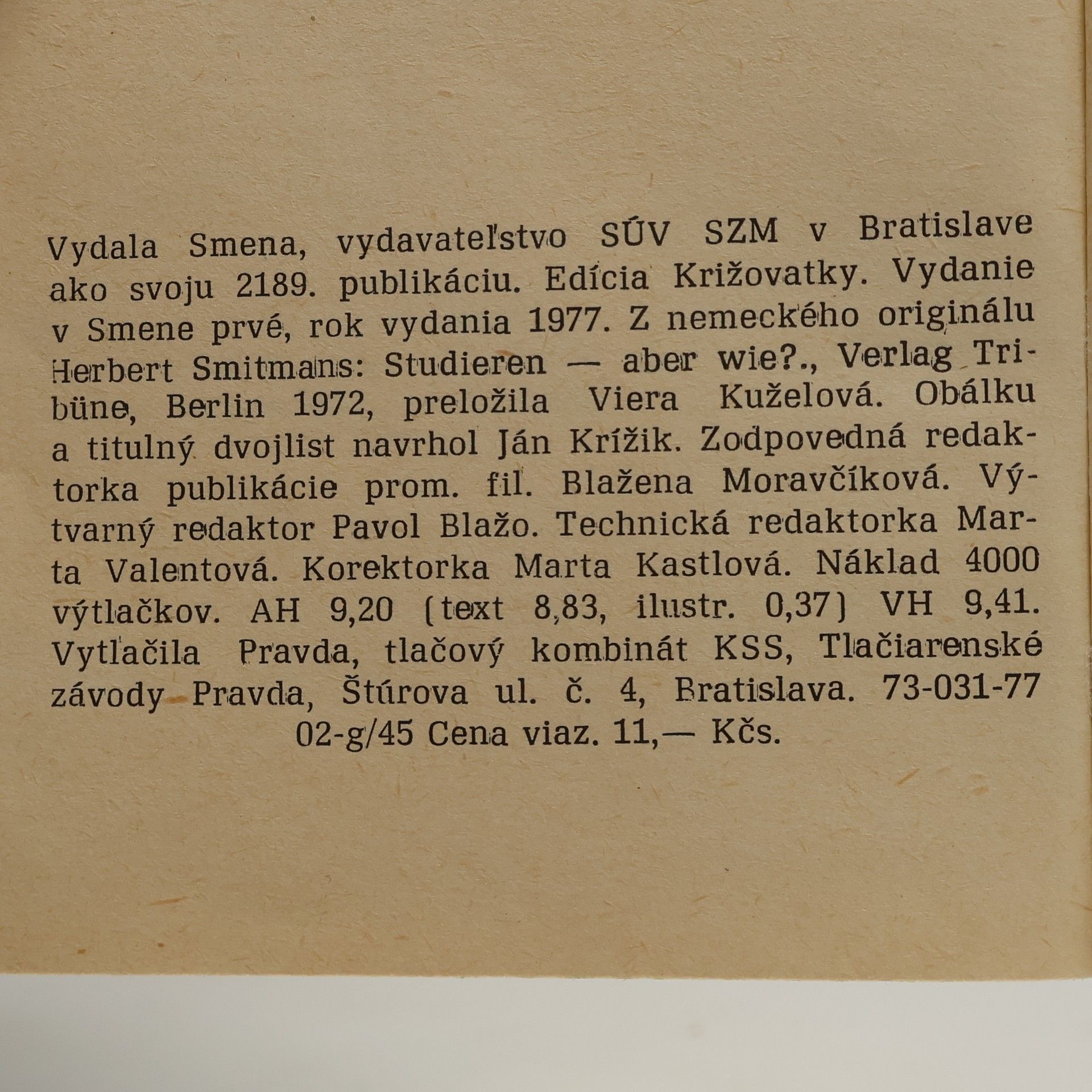 Herbert Smitmans Študovať - ale ako?