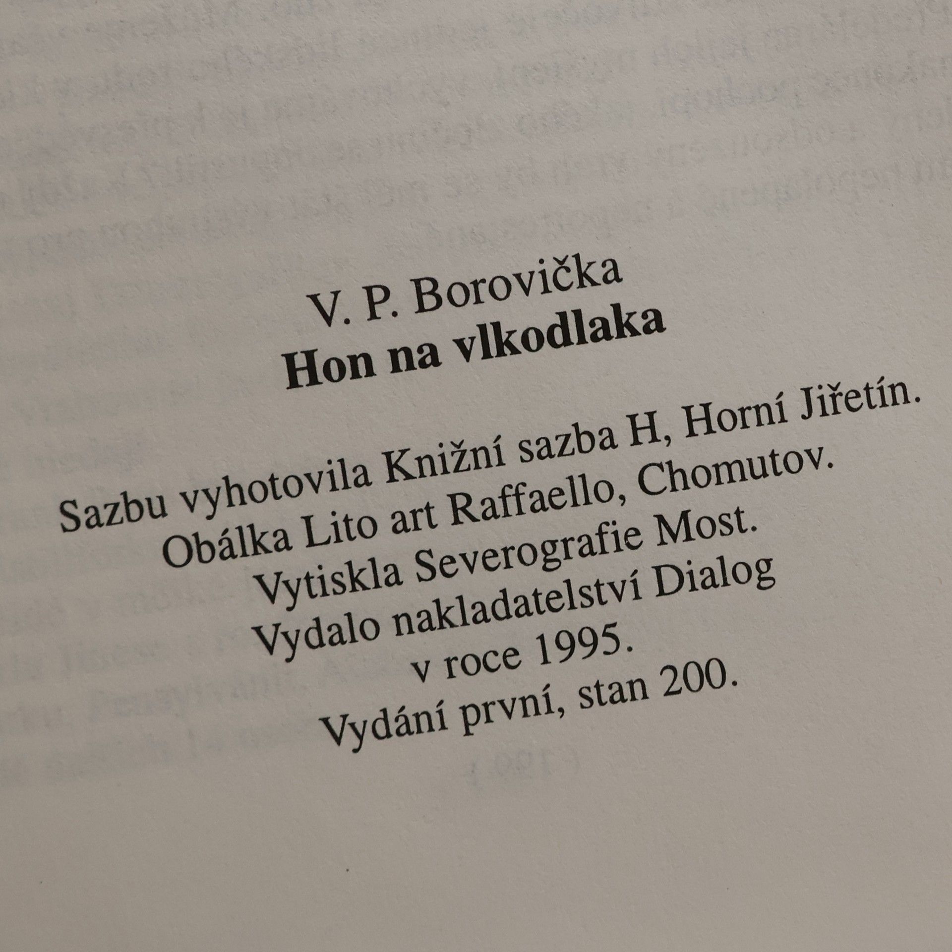 Václav Pavel Borovička Hon na vlkodlaka