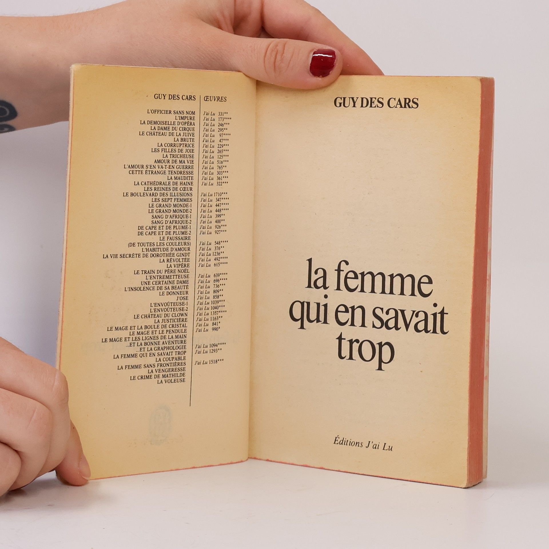 Guy Des Cars La femme qui en savait trop