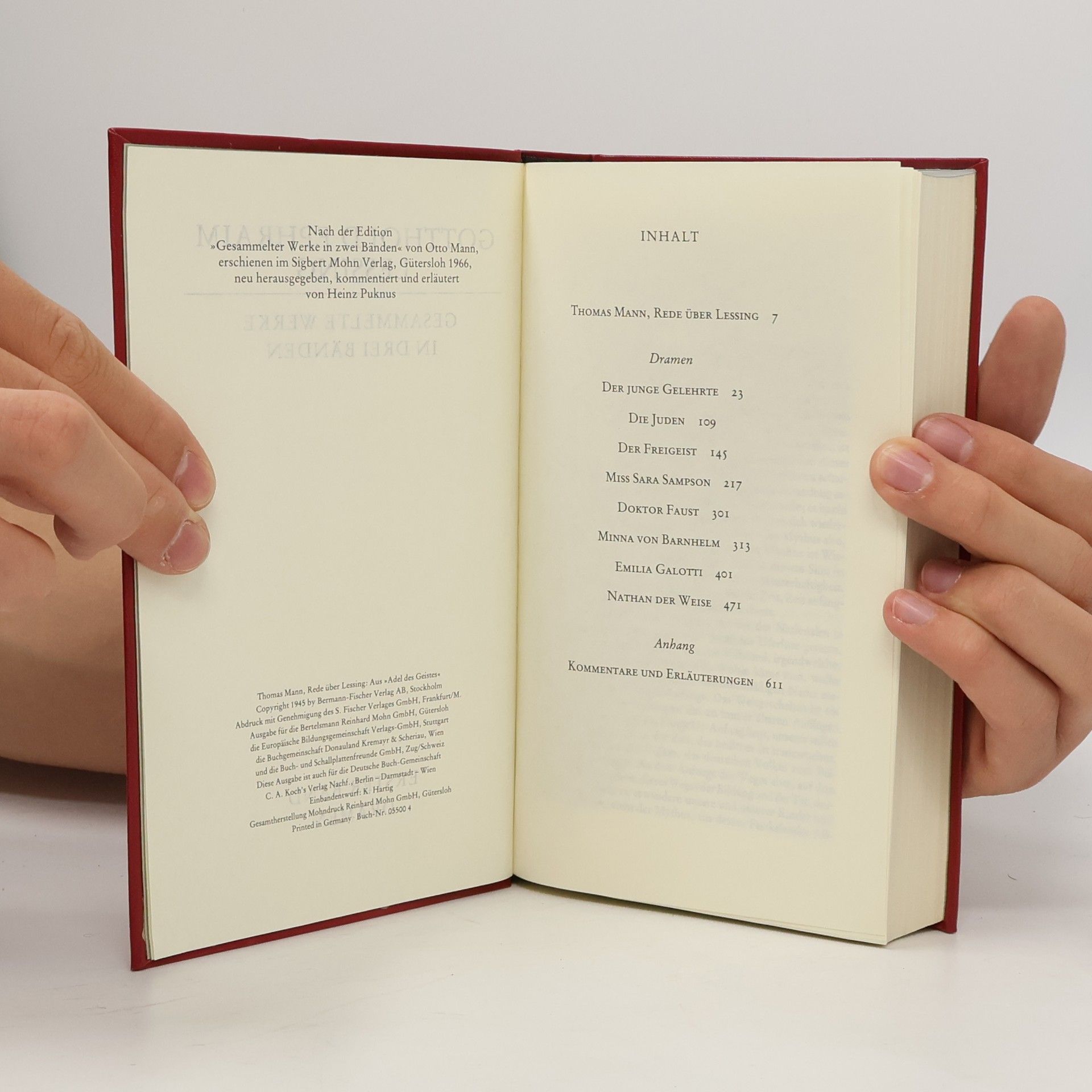 Gotthold Ephraim Lessing Lessing. Werke 1